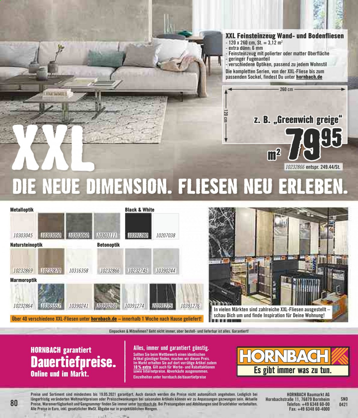Hornbach Prospekte  - 22.04.2021 - 19.05.2021. Seite 80