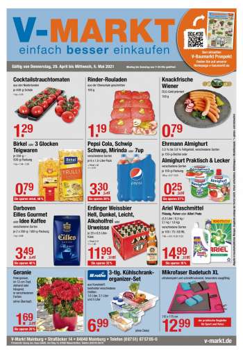Prospekte V-Markt - 29.4.2021 - 5.5.2021.
