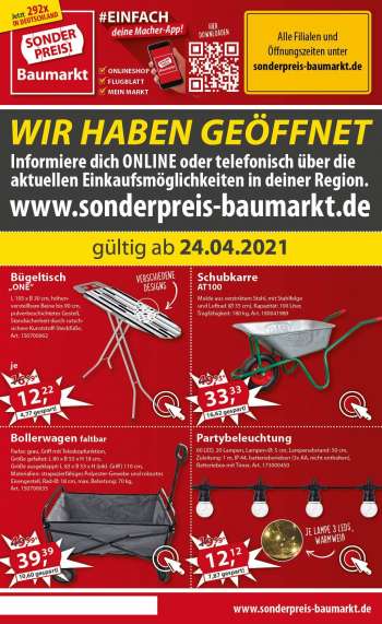 Prospekte Sonderpreis-Baumarkt - 24.4.2021 - 30.4.2021.