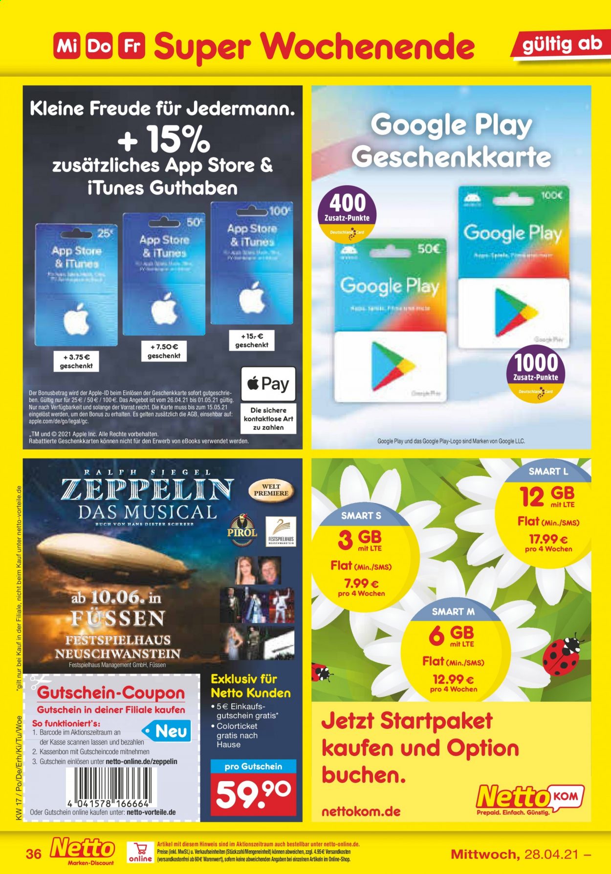Netto Marken-Discount Prospekte  - 26.04.2021 - 30.04.2021. Seite 36