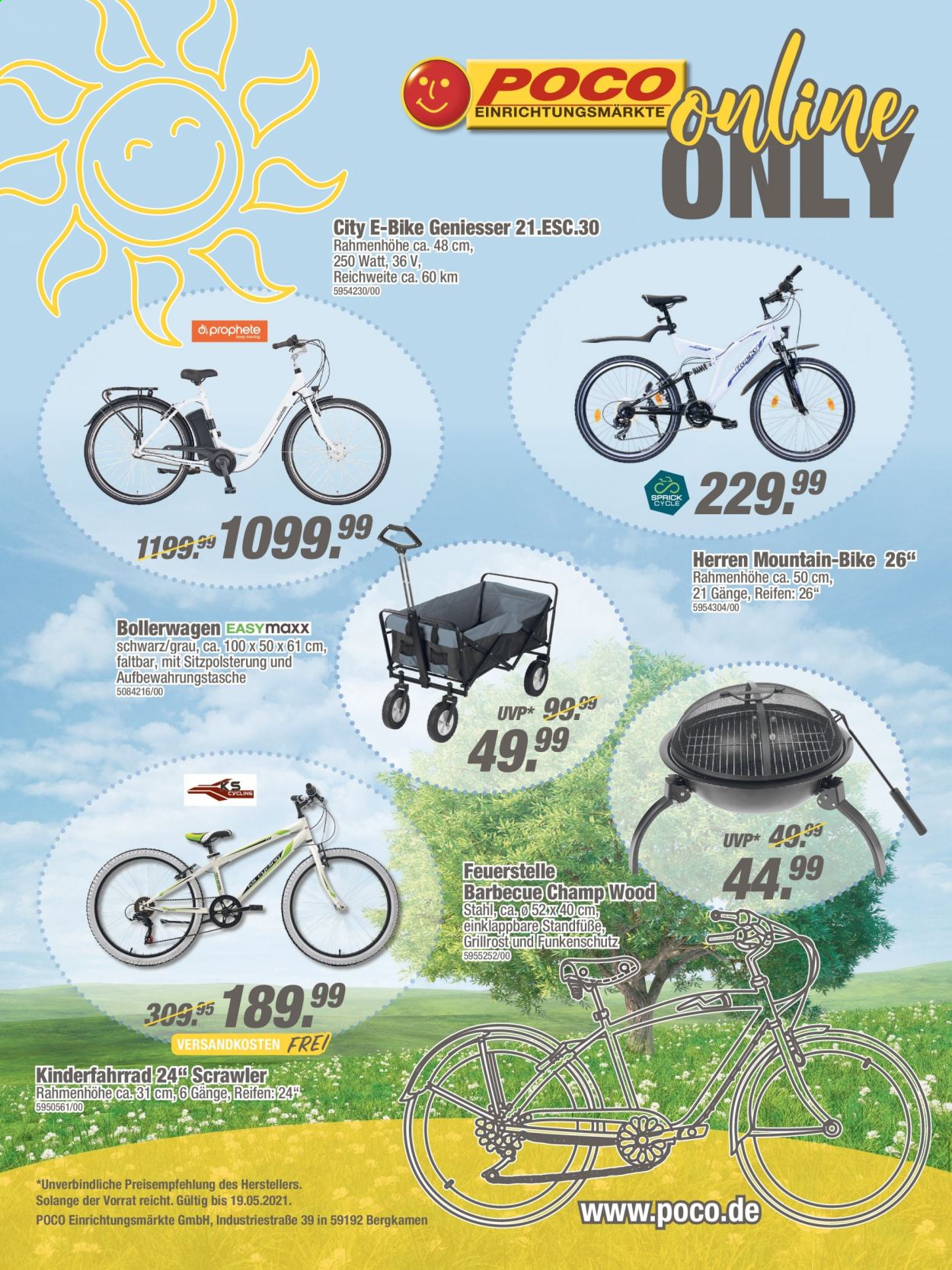 thumbnail - Prospekte Poco - 28.04.2021 - 19.05.2021 - Produkte in Aktion - E-Bike, Kinderfahrrad. Seite 1.