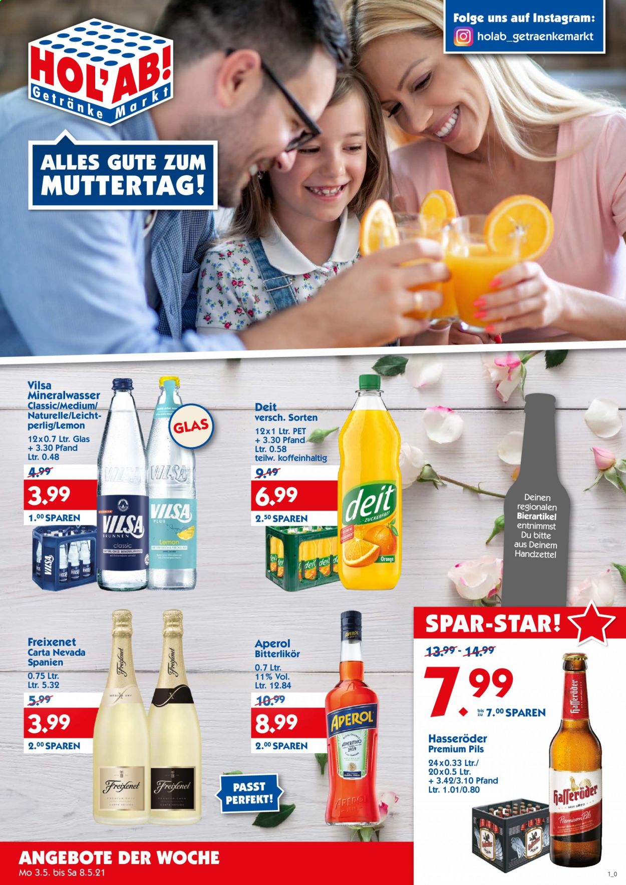Hol'ab! Getränkemarkt Prospekte  - 3.05.2021 - 8.05.2021. Seite 1