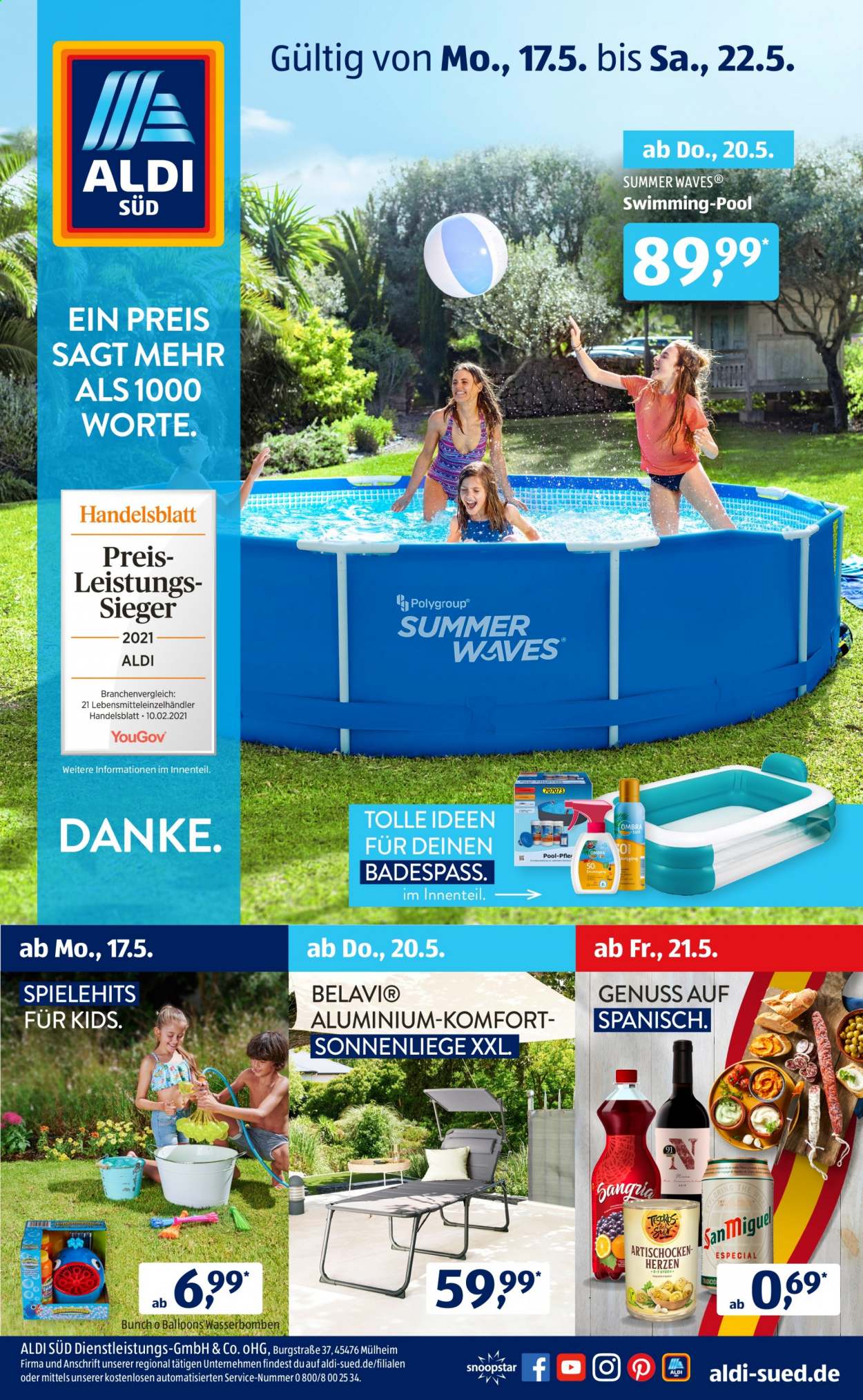 ALDI SÜD Prospekte  - 17.05.2021 - 22.05.2021. Seite 1