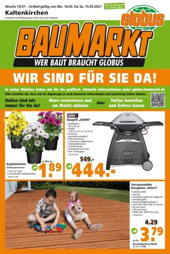 Prospekte Globus Baumarkt - 10.5.2021 - 15.5.2021.