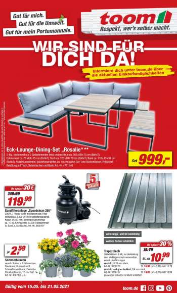 Prospekte toom Baumarkt - 15.5.2021 - 21.5.2021.