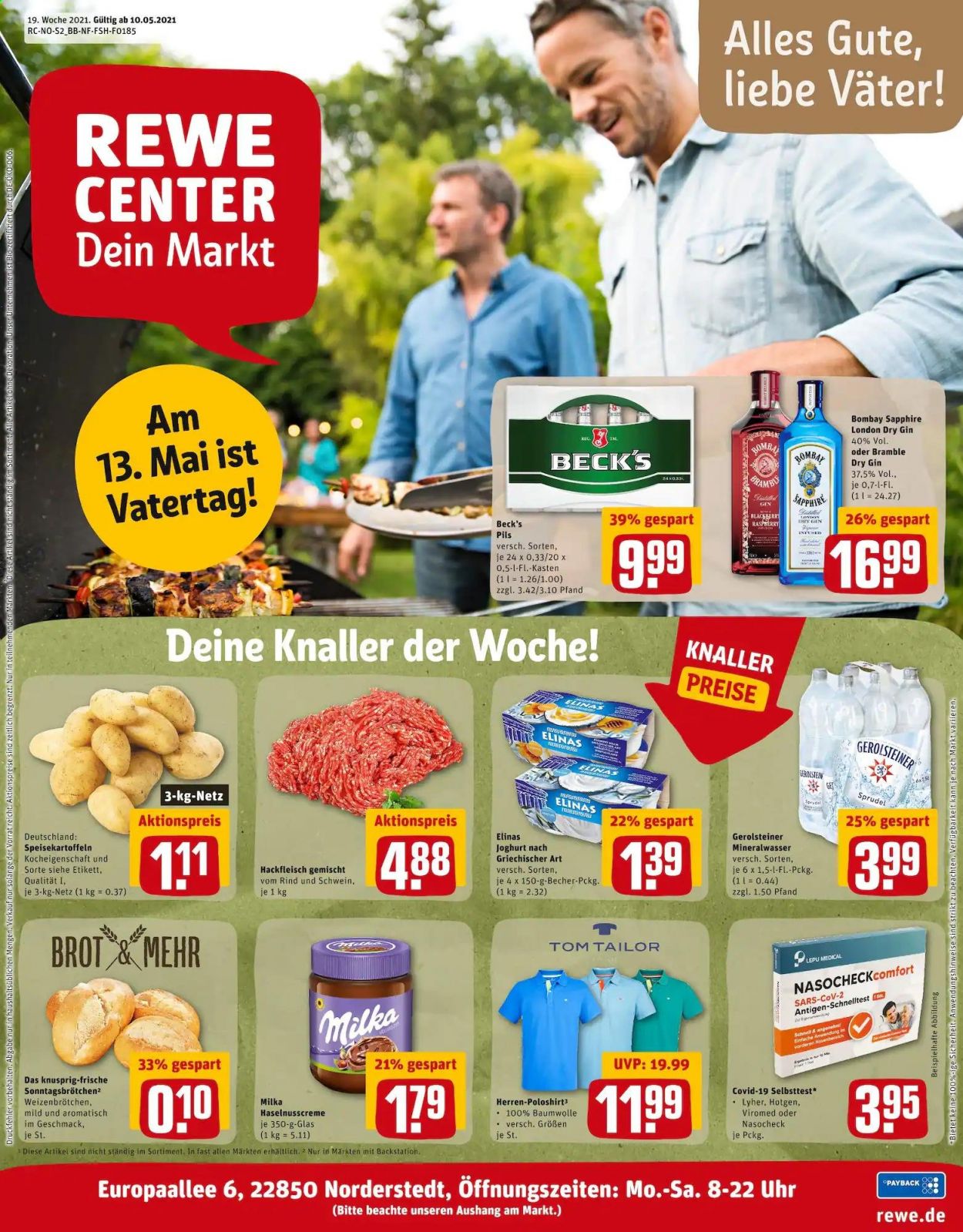 REWE Prospekte  - 10.05.2021 - 15.05.2021. Seite 1