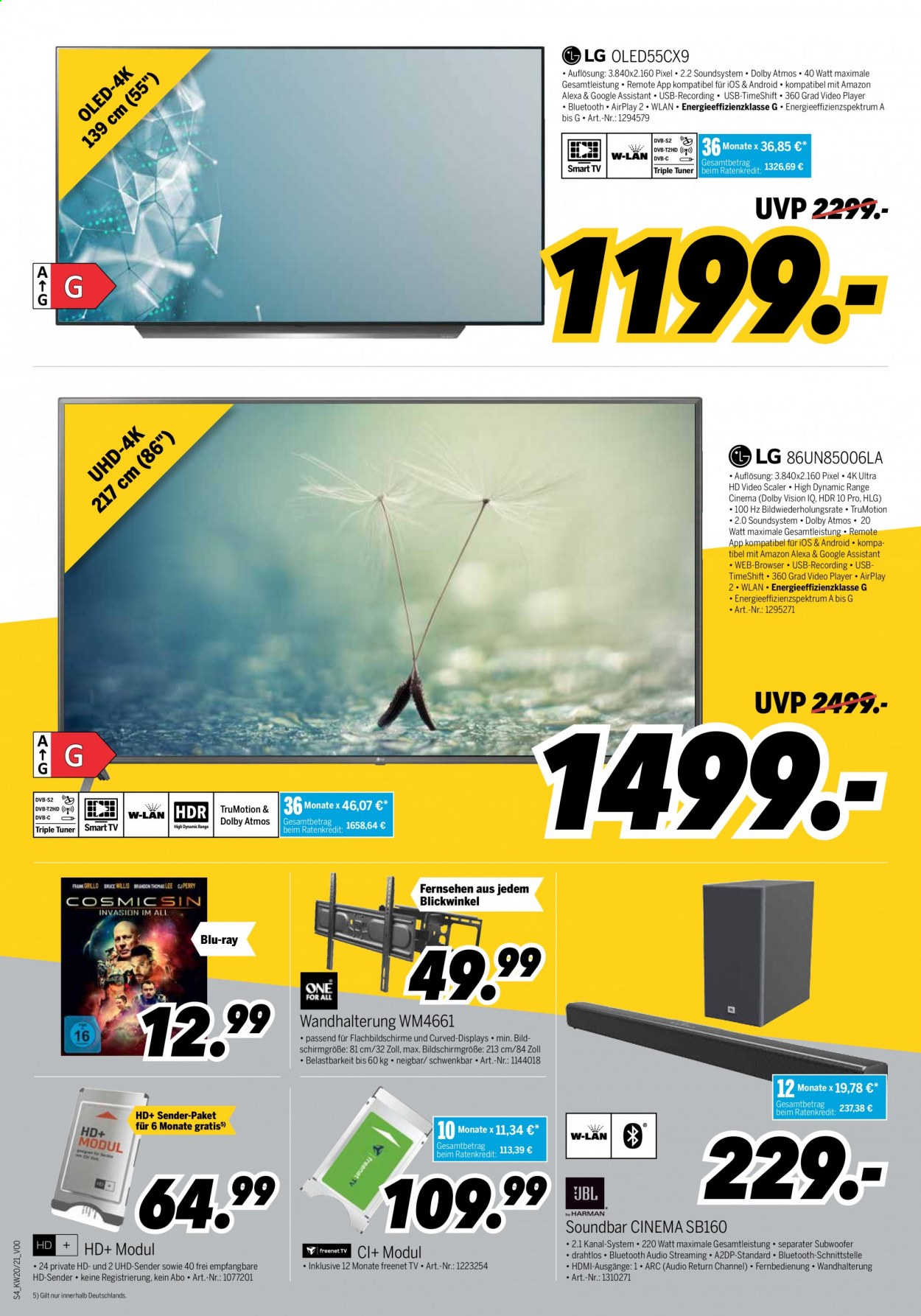 thumbnail - Prospekte MEDIMAX - 17.05.2021 - 21.05.2021 - Produkte in Aktion - Smart TV, Blu-ray, Soundbar, Subwoofer. Seite 4.