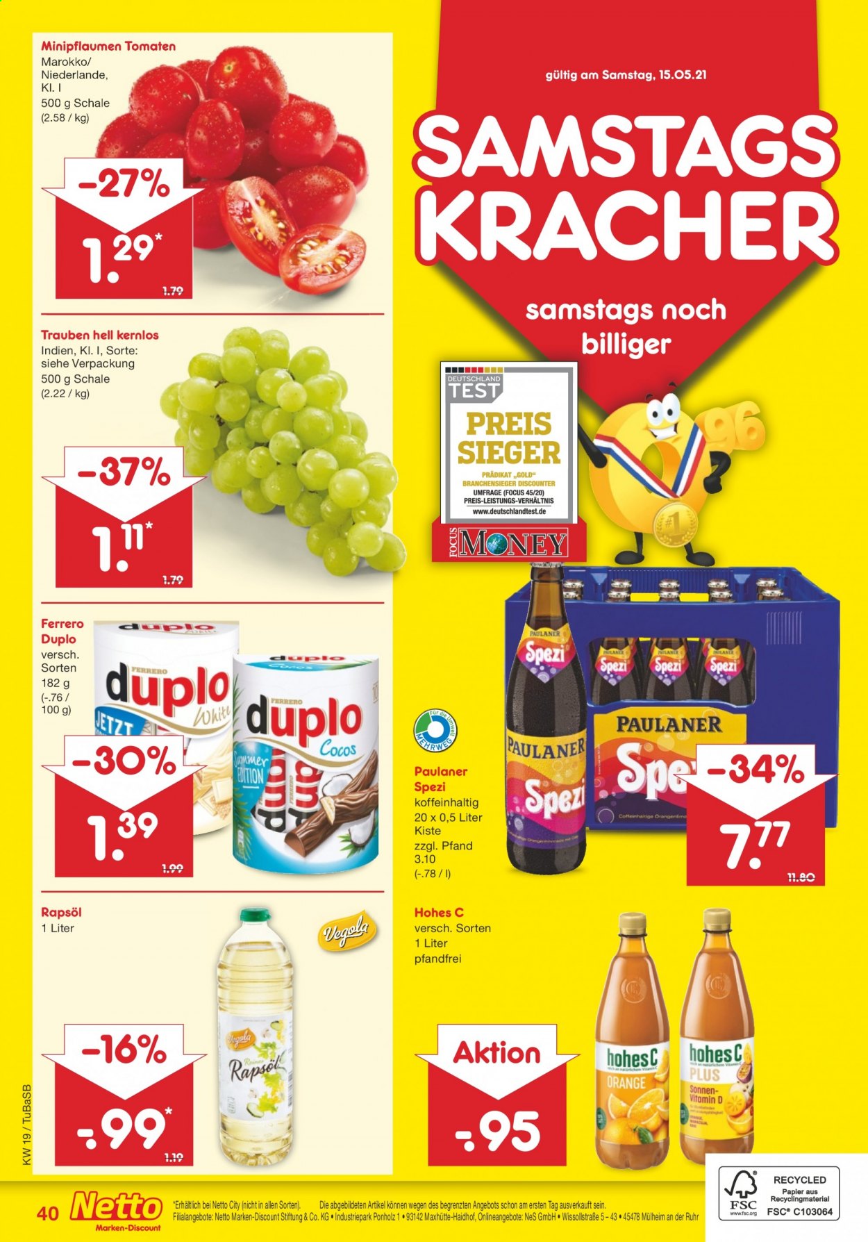 Netto Marken-Discount Prospekte  - 10.05.2021 - 15.05.2021. Seite 40