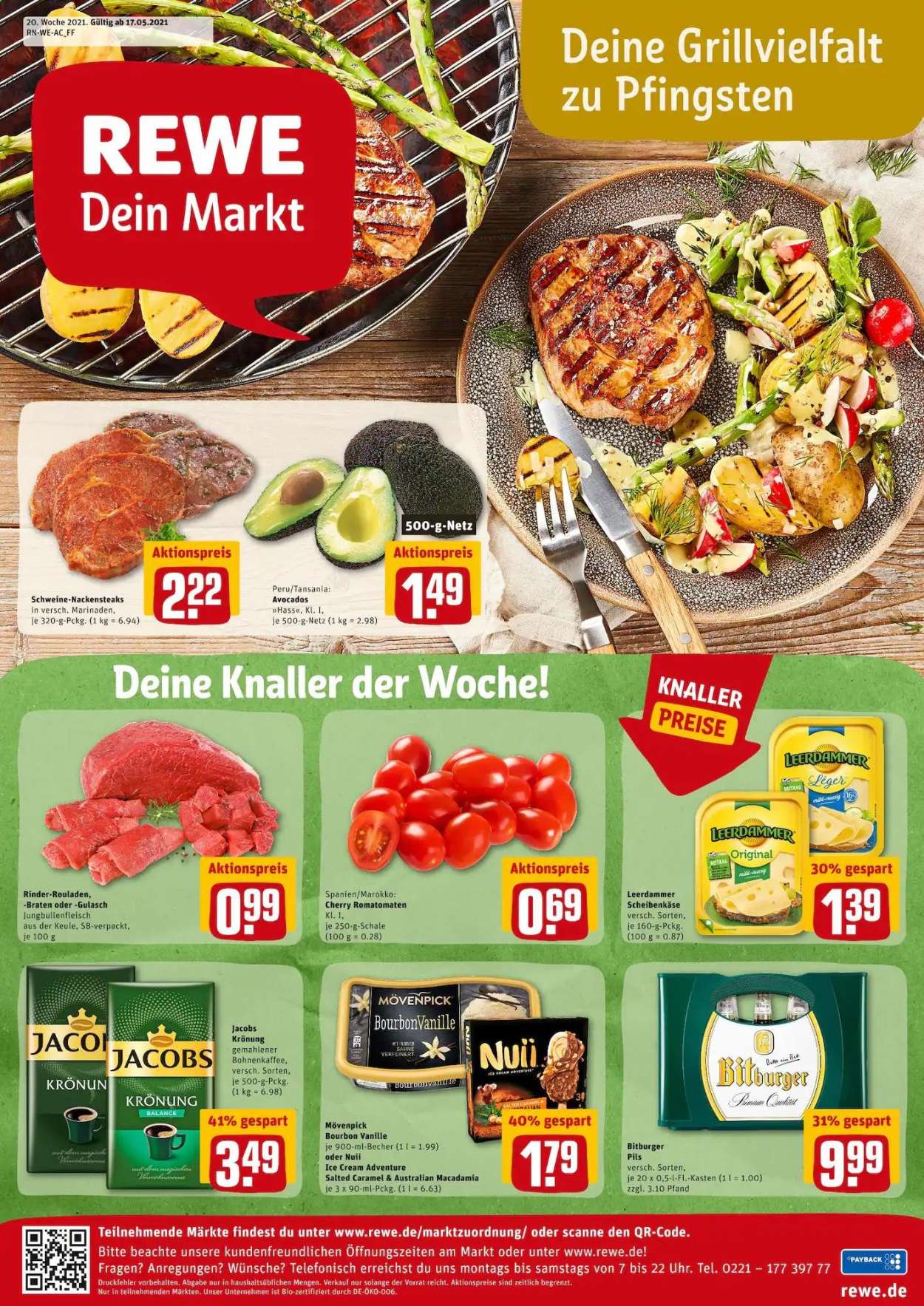 REWE Prospekte  - 17.05.2021 - 22.05.2021. Seite 1
