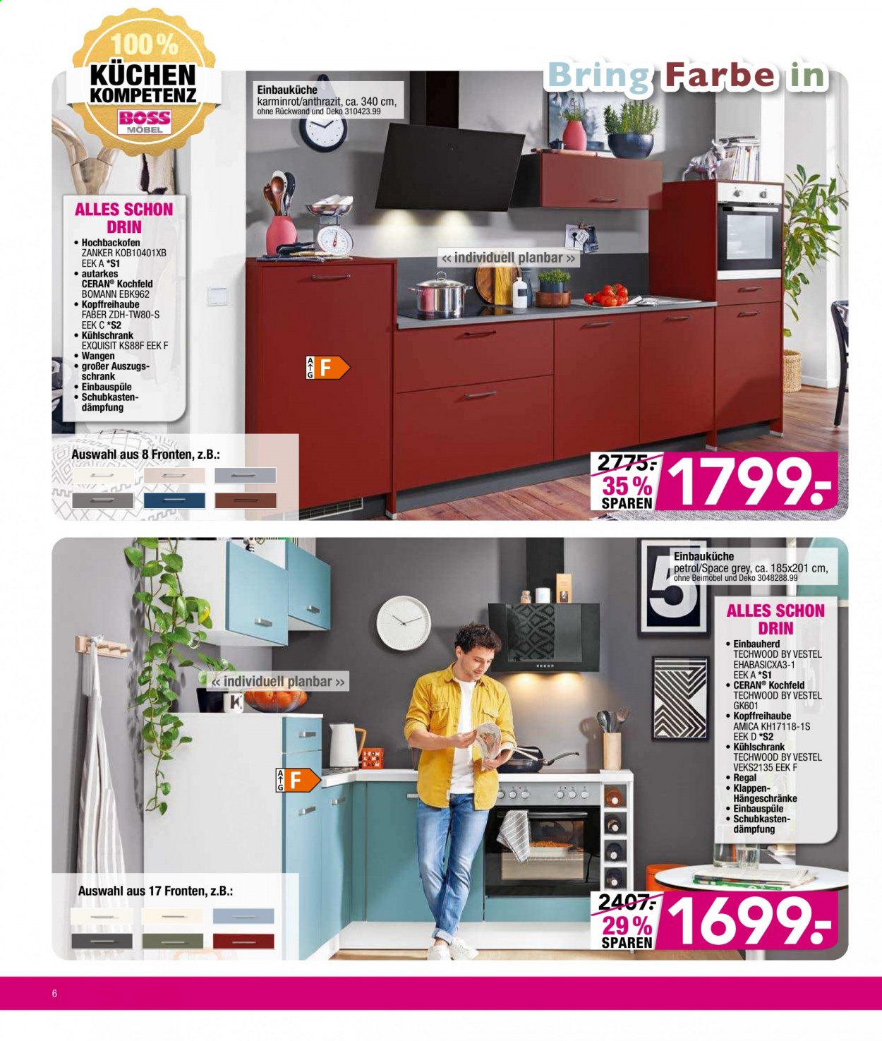 thumbnail - Prospekte SB Möbel Boss - 17.05.2021 - 31.12.2021 - Produkte in Aktion - Schrank, Amica, Kühlschrank, Einbauherd, Küchen. Seite 6.