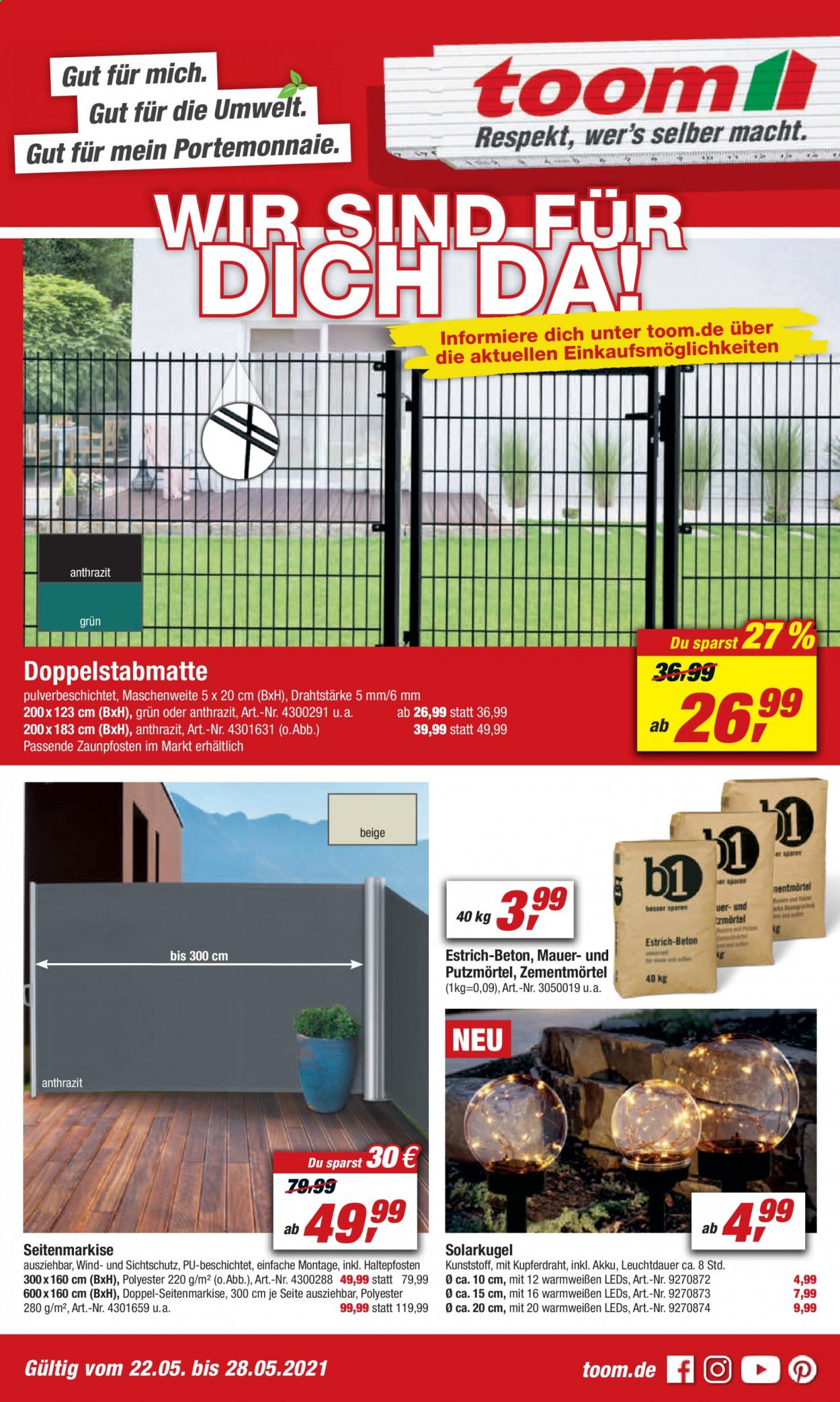 toom Baumarkt Prospekte  - 22.05.2021 - 28.05.2021. Seite 1