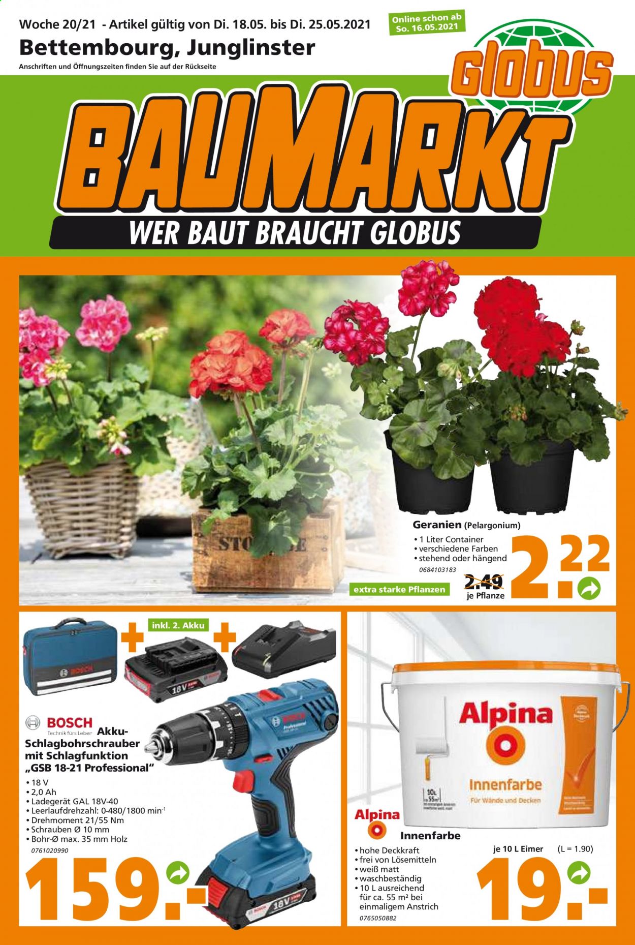 Globus Baumarkt Prospekte  - 18.05.2021 - 25.05.2021. Seite 1