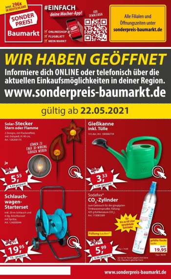 Prospekte Sonderpreis-Baumarkt - 22.5.2021 - 28.5.2021.