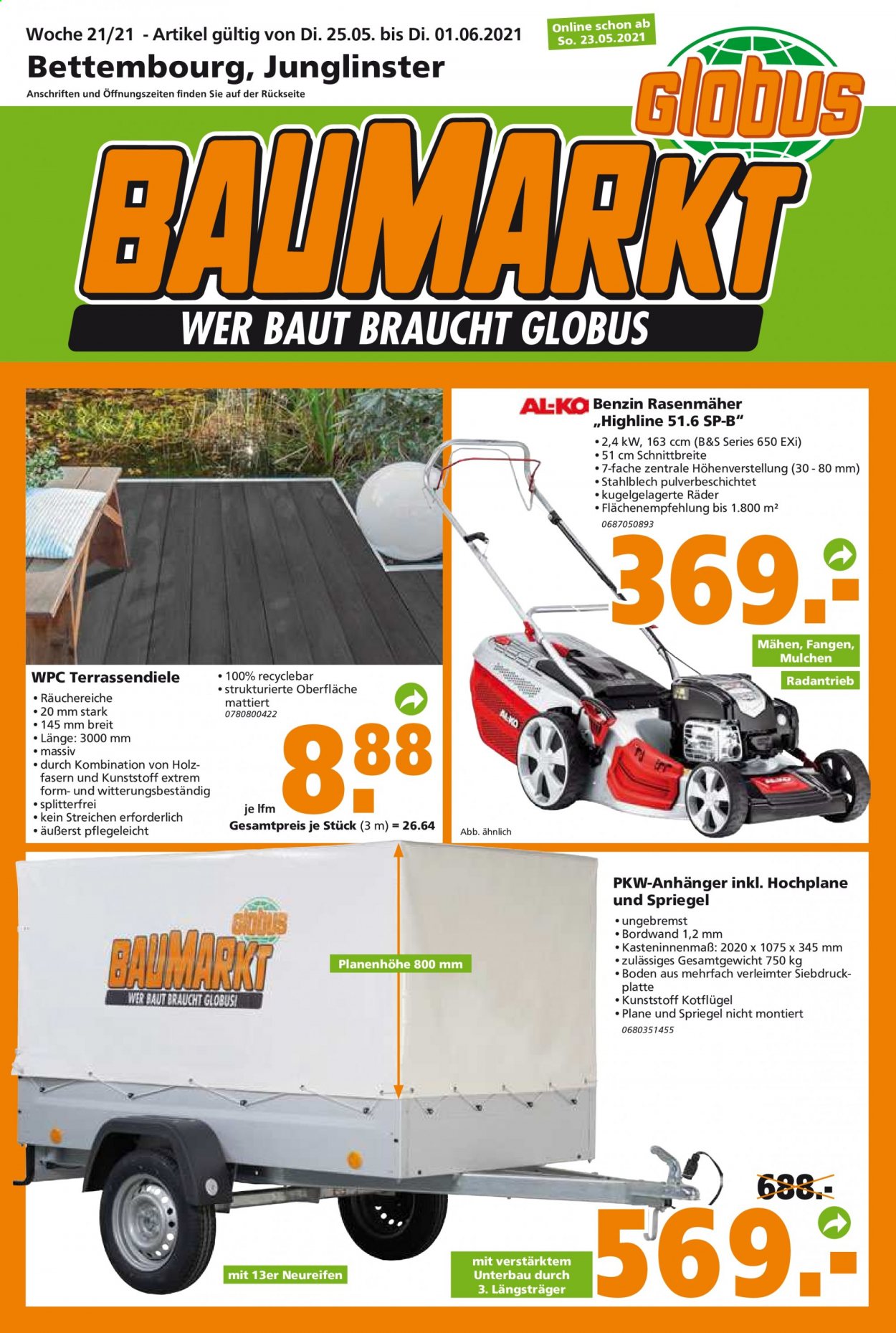 Globus Baumarkt Prospekte  - 25.05.2021 - 1.06.2021. Seite 1