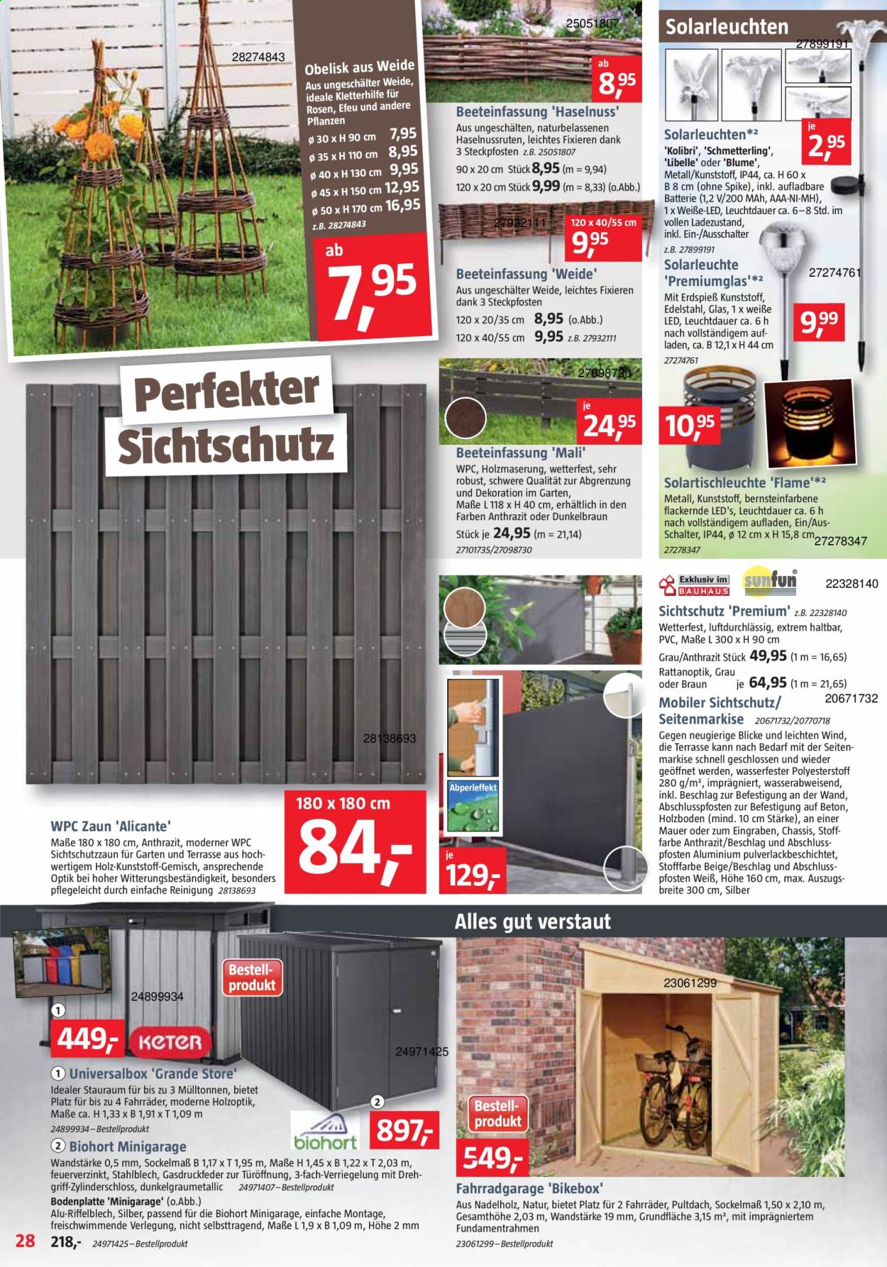 thumbnail - Prospekte Bauhaus - 29.05.2021 - 26.06.2021 - Produkte in Aktion - Schmetterling, Bodenplatte, Holz, Rosen, Solarleuchte. Seite 28.