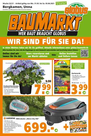 Prospekte Globus Baumarkt - 31.5.2021 - 5.6.2021.