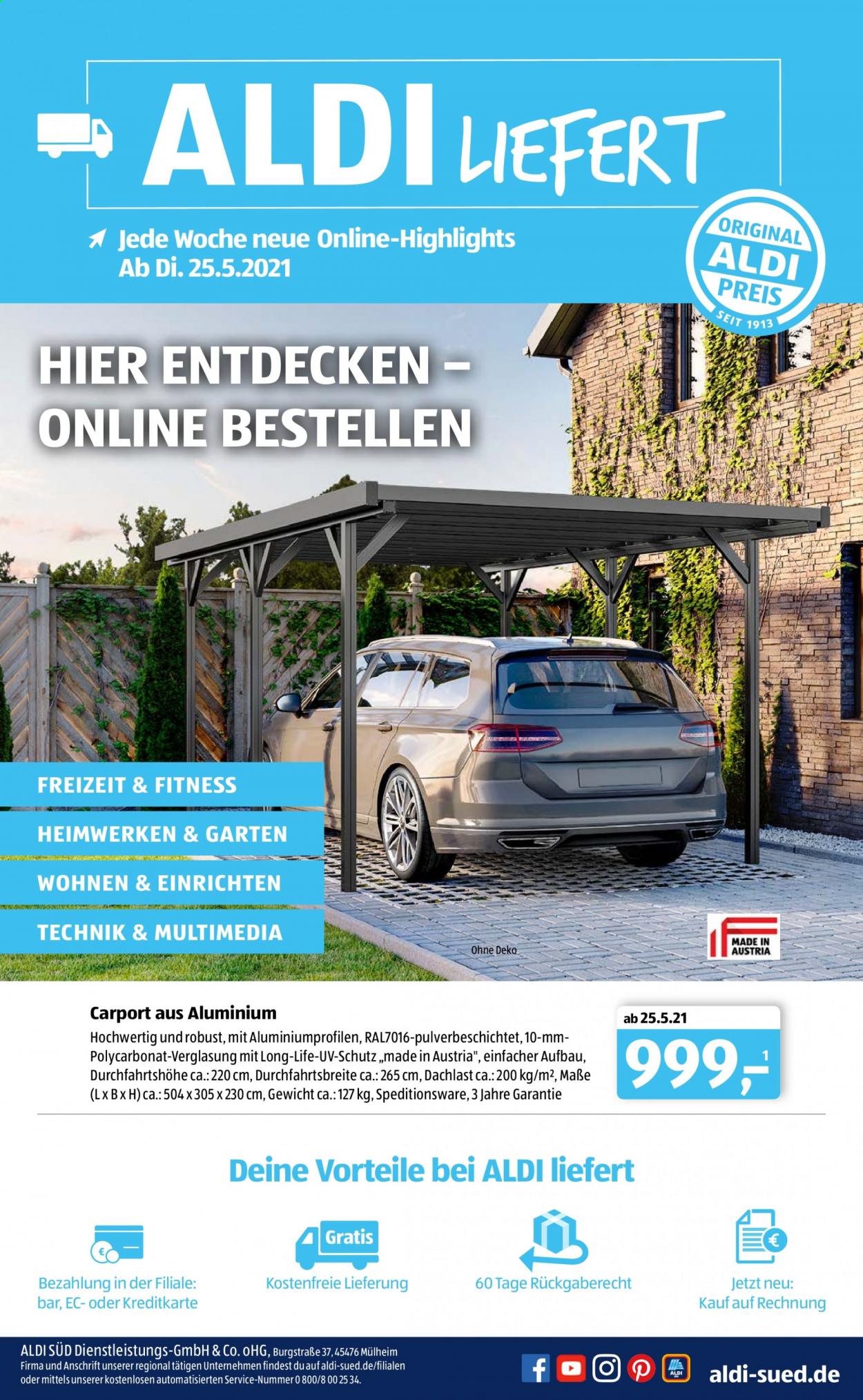 thumbnail - Prospekte ALDI SÜD - Produkte in Aktion - Carport. Seite 1.