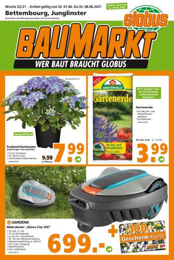 Prospekte Globus Baumarkt - 1.6.2021 - 8.6.2021.