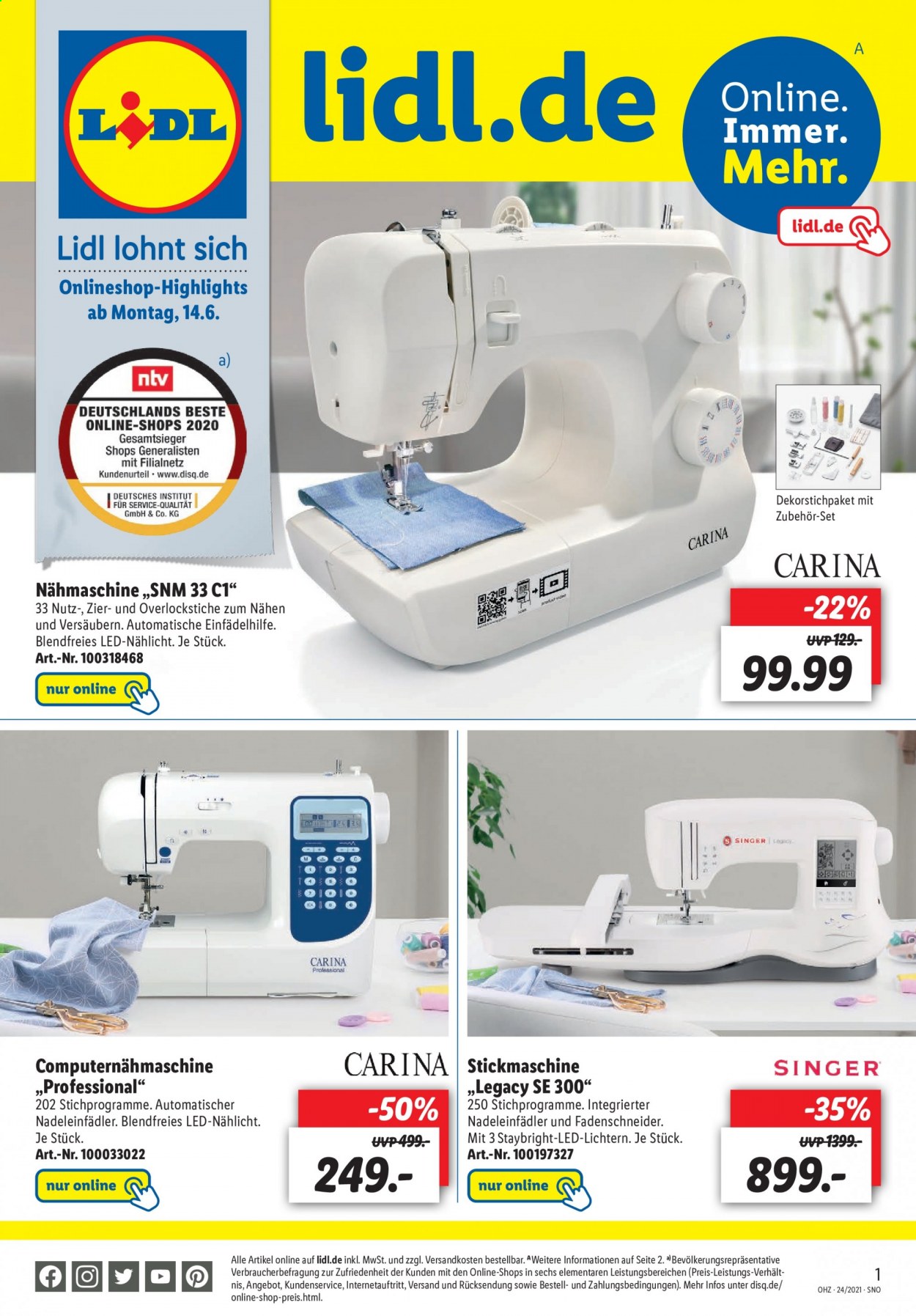 Lidl Prospekte  - 14.06.2021 - 20.06.2021. Seite 1