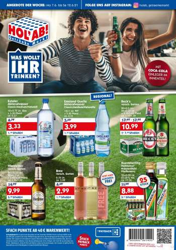 Prospekte Hol'ab! Getränkemarkt - 7.6.2021 - 12.6.2021.