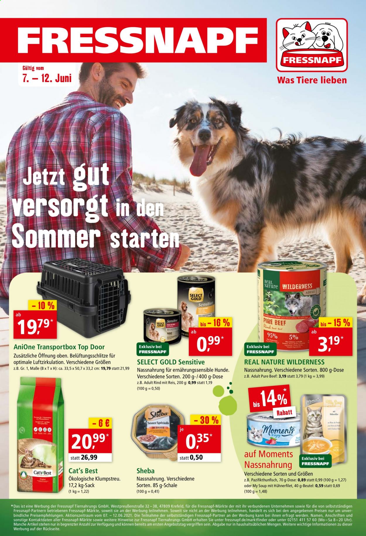 Fressnapf Prospekte  - 7.06.2021 - 12.06.2021. Seite 1