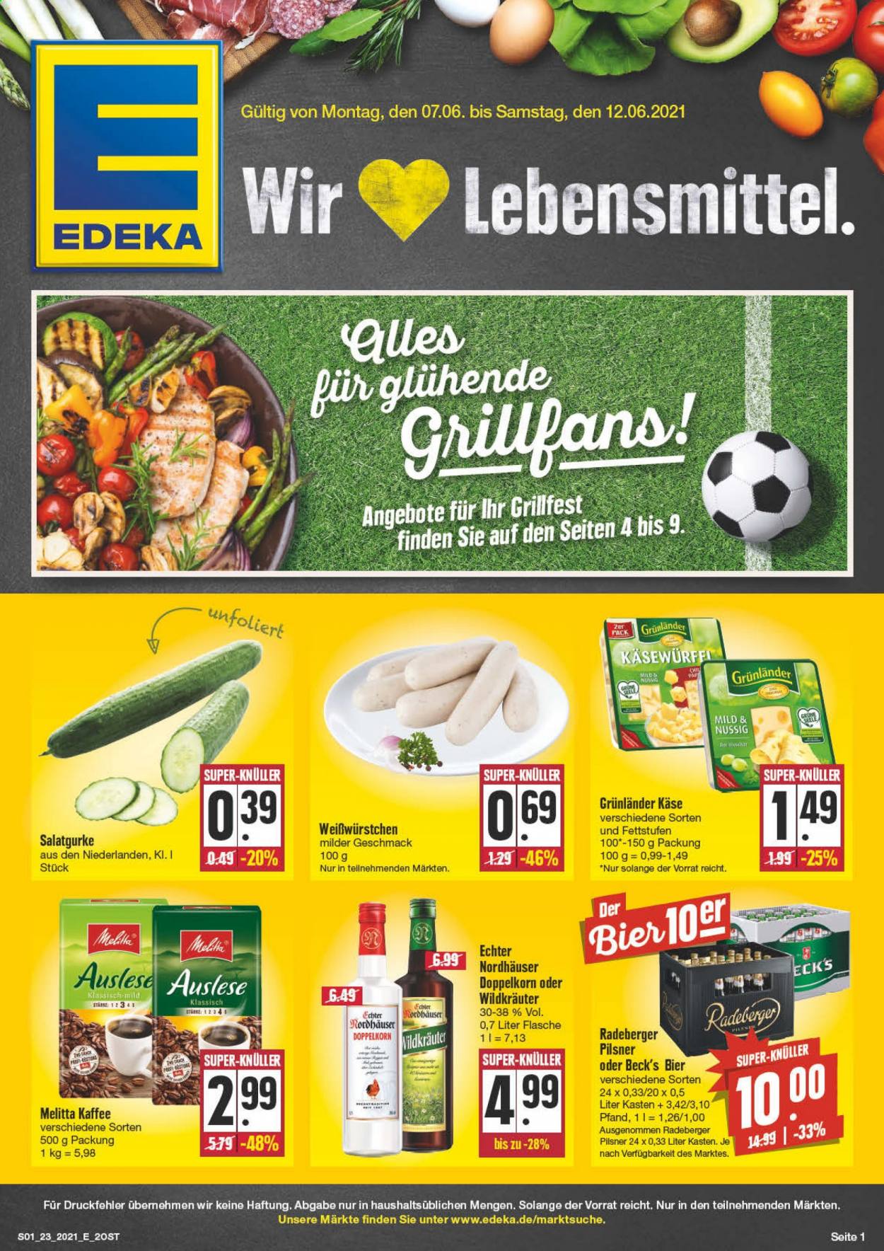 Edeka Prospekte  - 7.06.2021 - 12.06.2021. Seite 1