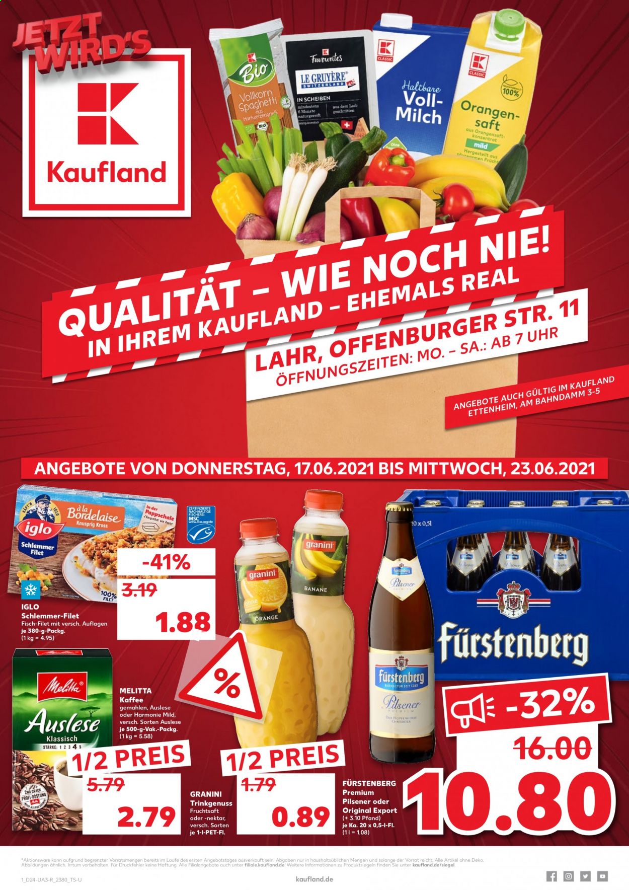 Kaufland Prospekte  - 17.06.2021 - 23.06.2021. Seite 1