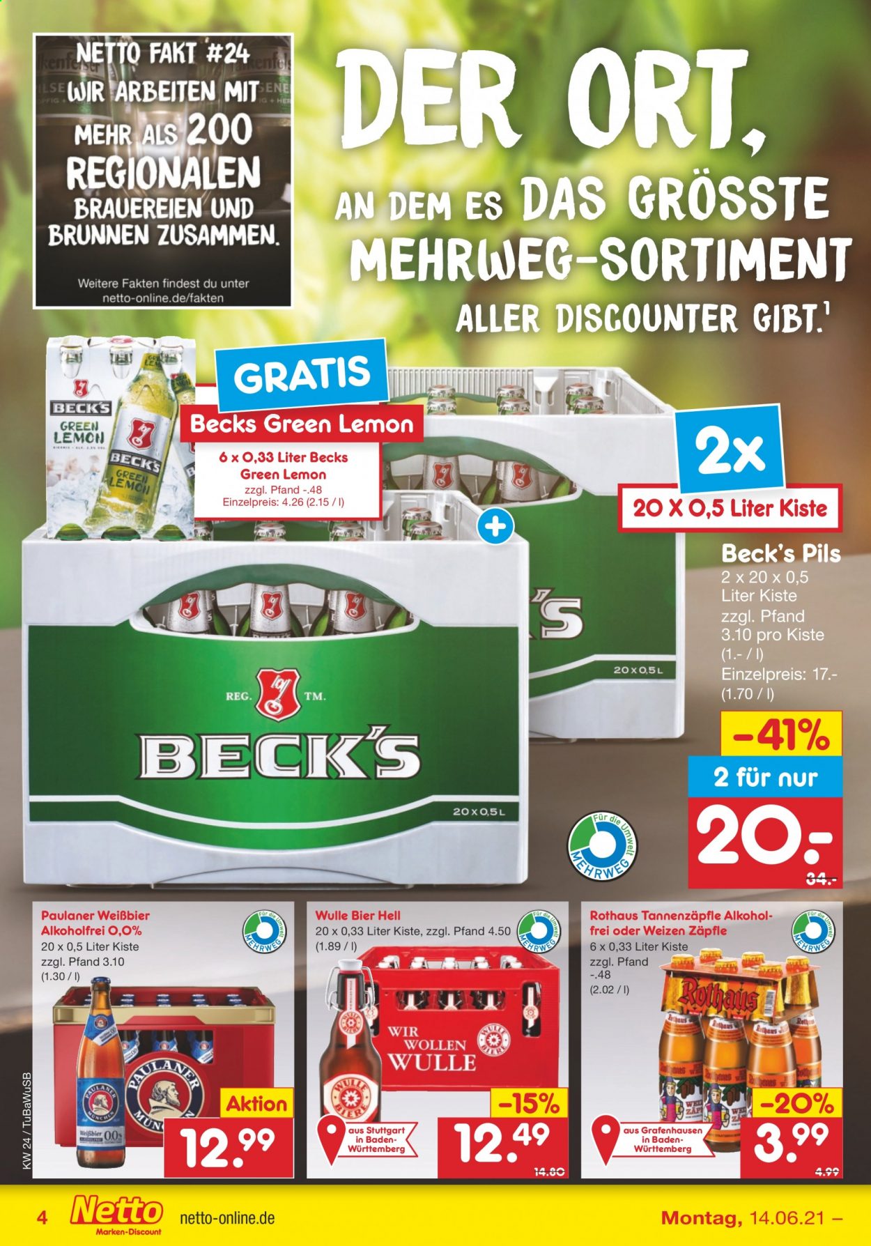 Netto Marken-Discount Prospekte  - 14.06.2021 - 19.06.2021. Seite 4