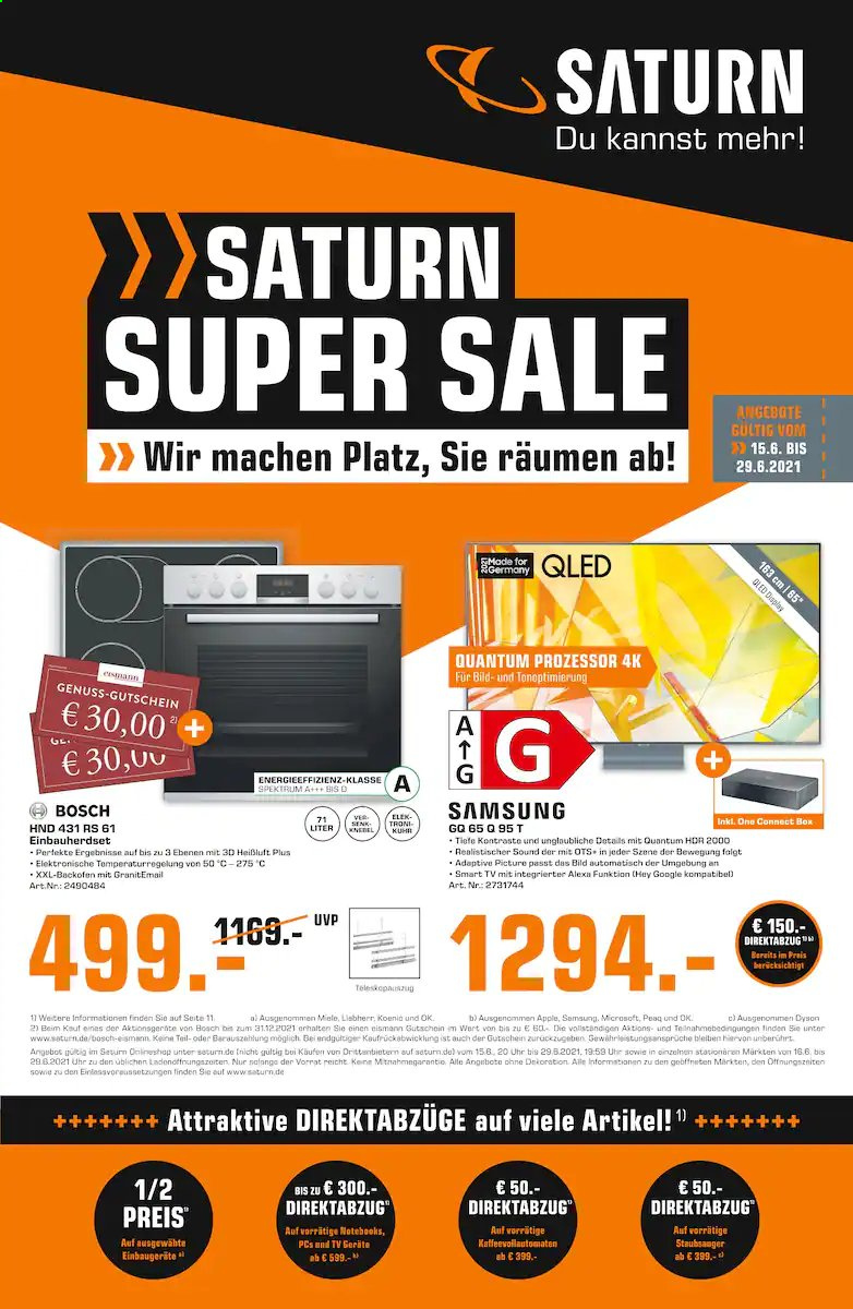 Saturn Prospekte  - 15.06.2021 - 29.06.2021. Seite 1