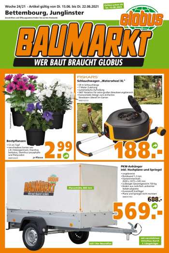 Prospekte Globus Baumarkt - 15.6.2021 - 22.6.2021.
