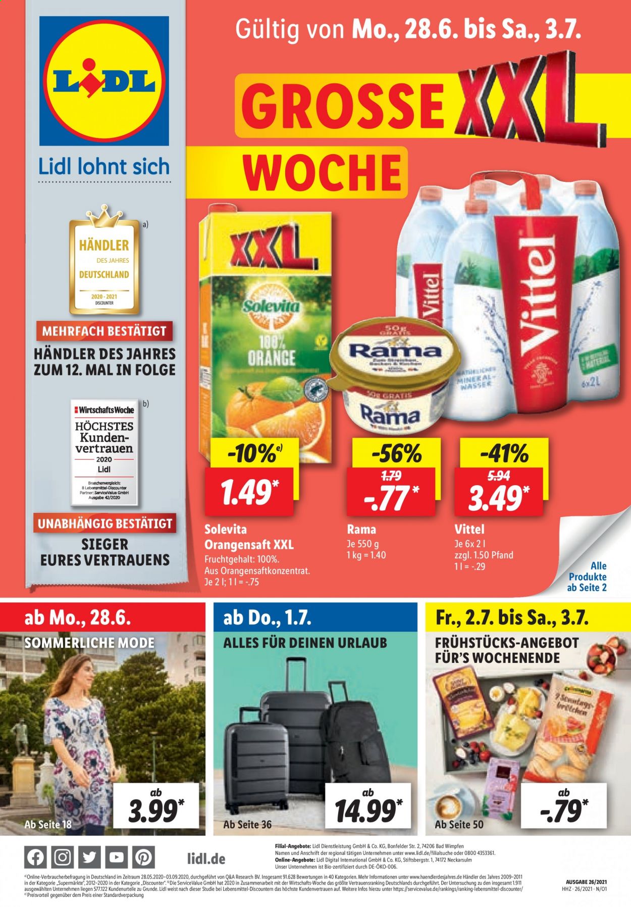 Lidl Prospekte  - 28.06.2021 - 3.07.2021. Seite 1