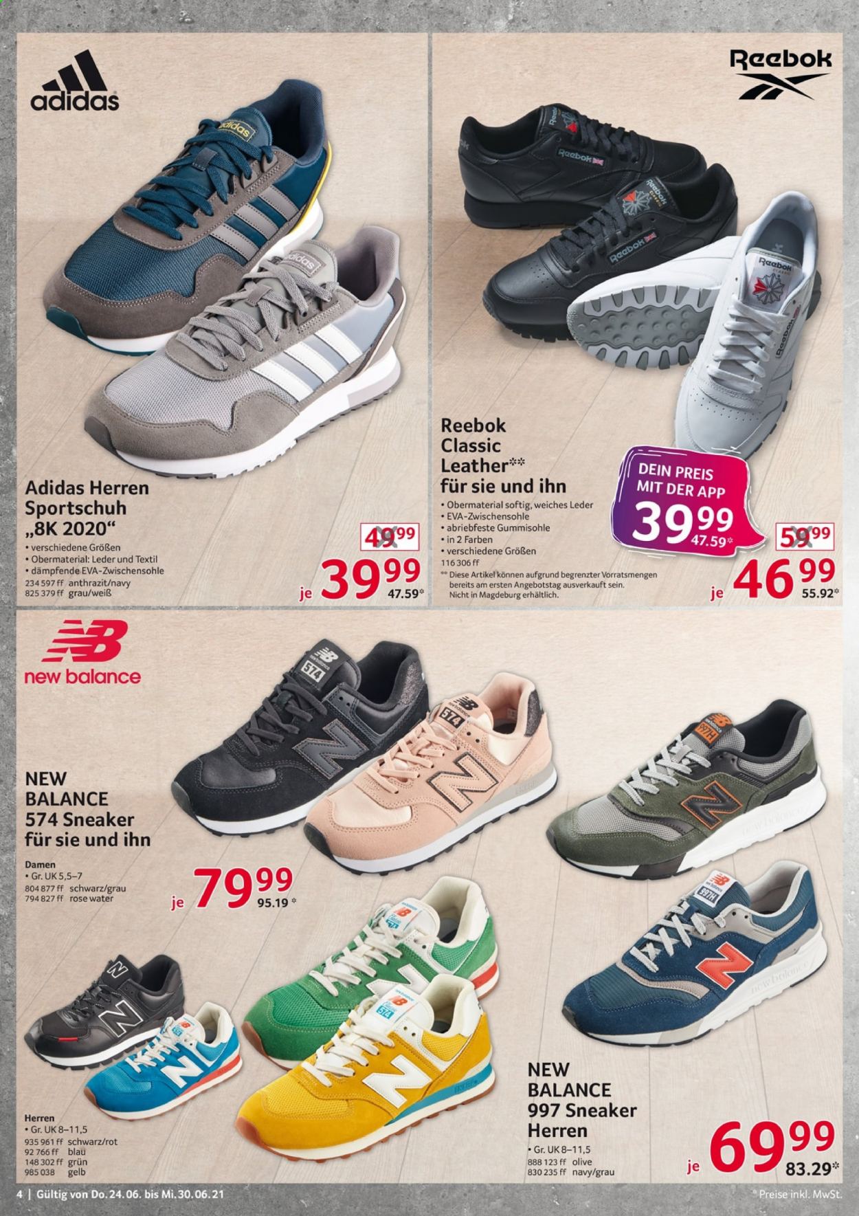 thumbnail - Prospekte Selgros - 24.06.2021 - 30.06.2021 - Produkte in Aktion - Adidas, Reebok, Sneakers. Seite 4.