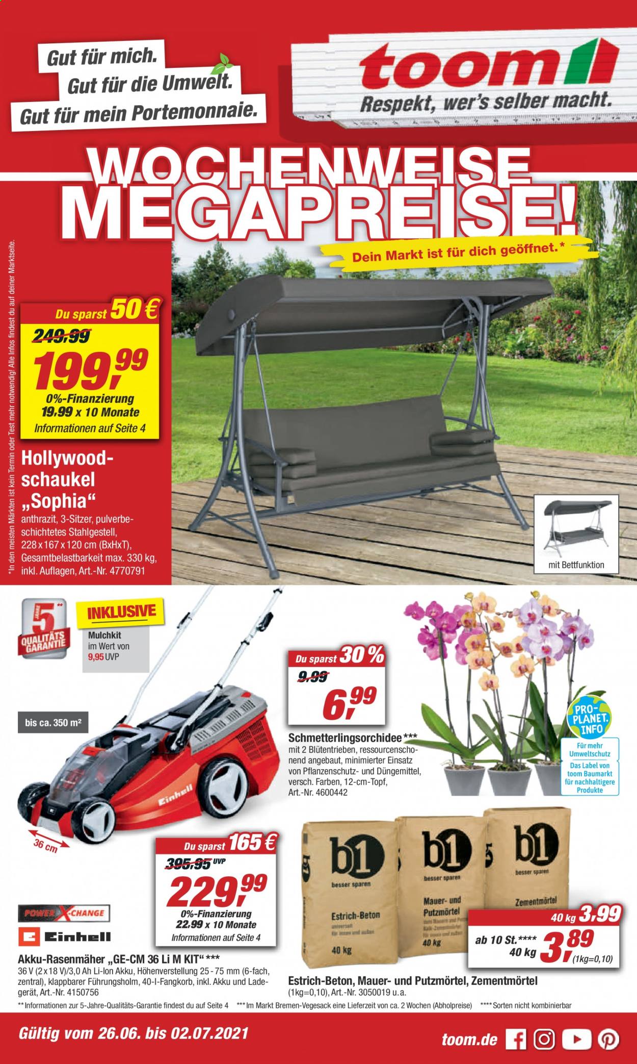 toom Baumarkt Prospekte  - 26.06.2021 - 2.07.2021. Seite 1