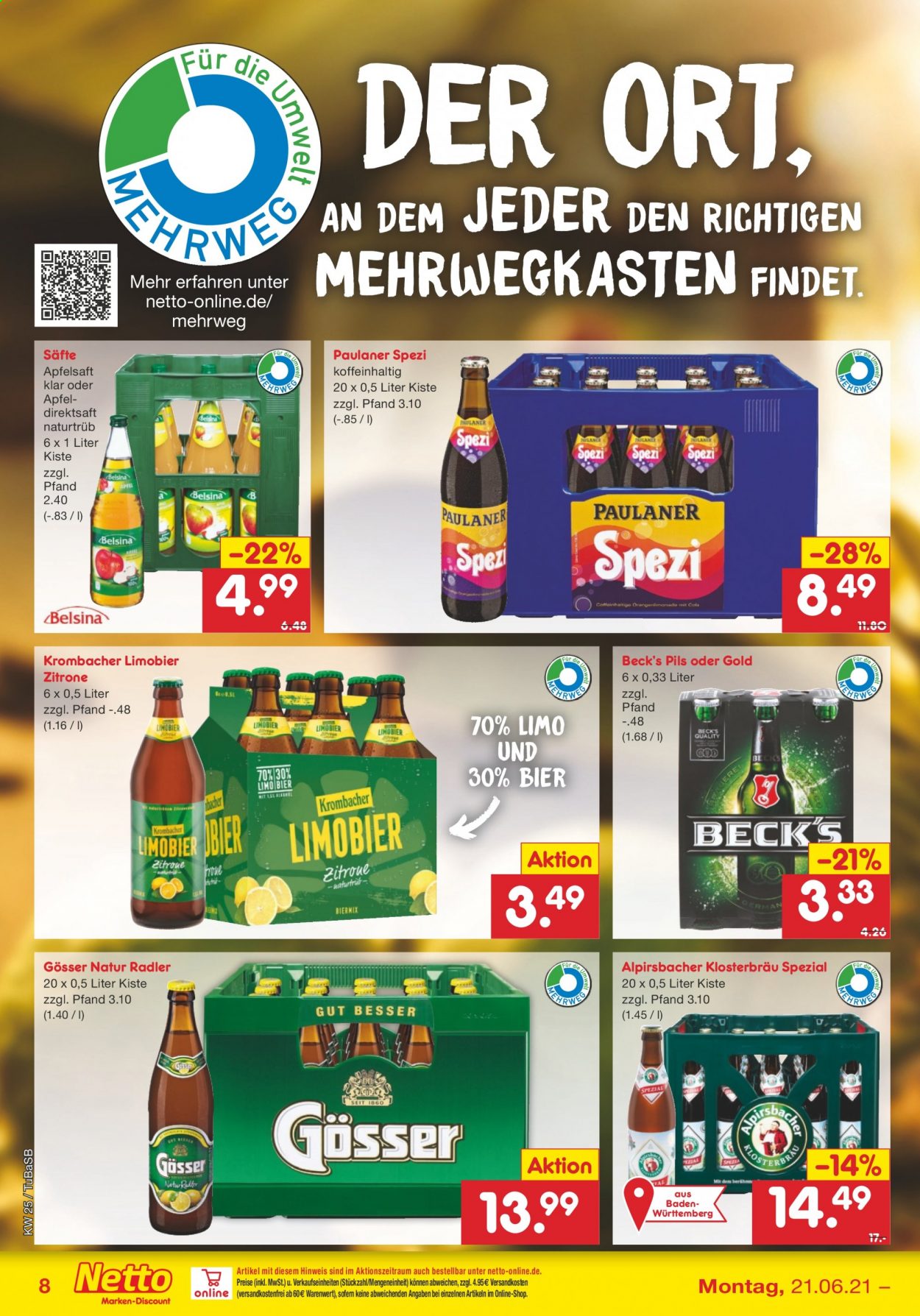 Netto Marken-Discount Prospekte  - 21.06.2021 - 26.06.2021. Seite 10