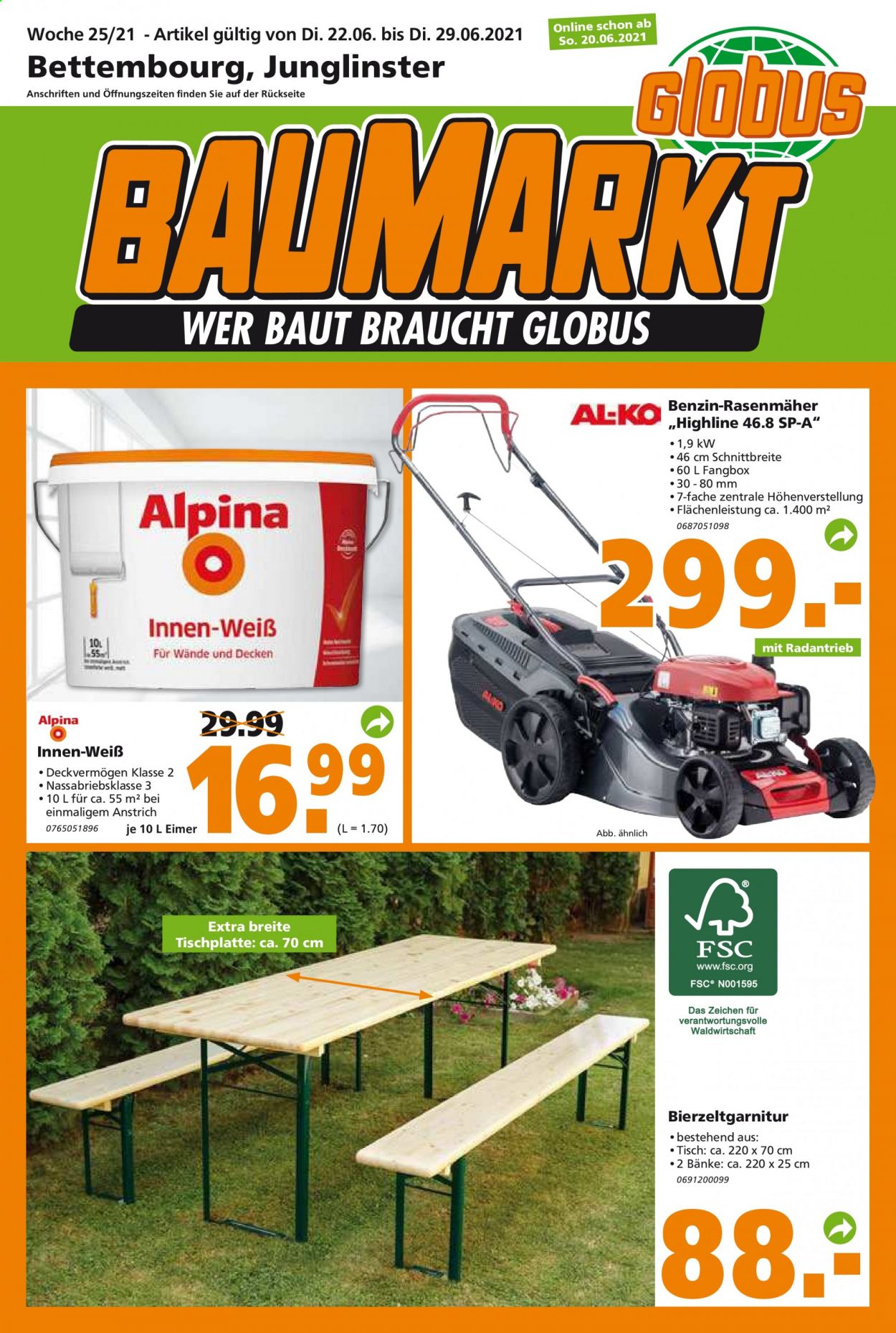 Globus Baumarkt Prospekte  - 22.06.2021 - 29.06.2021. Seite 1