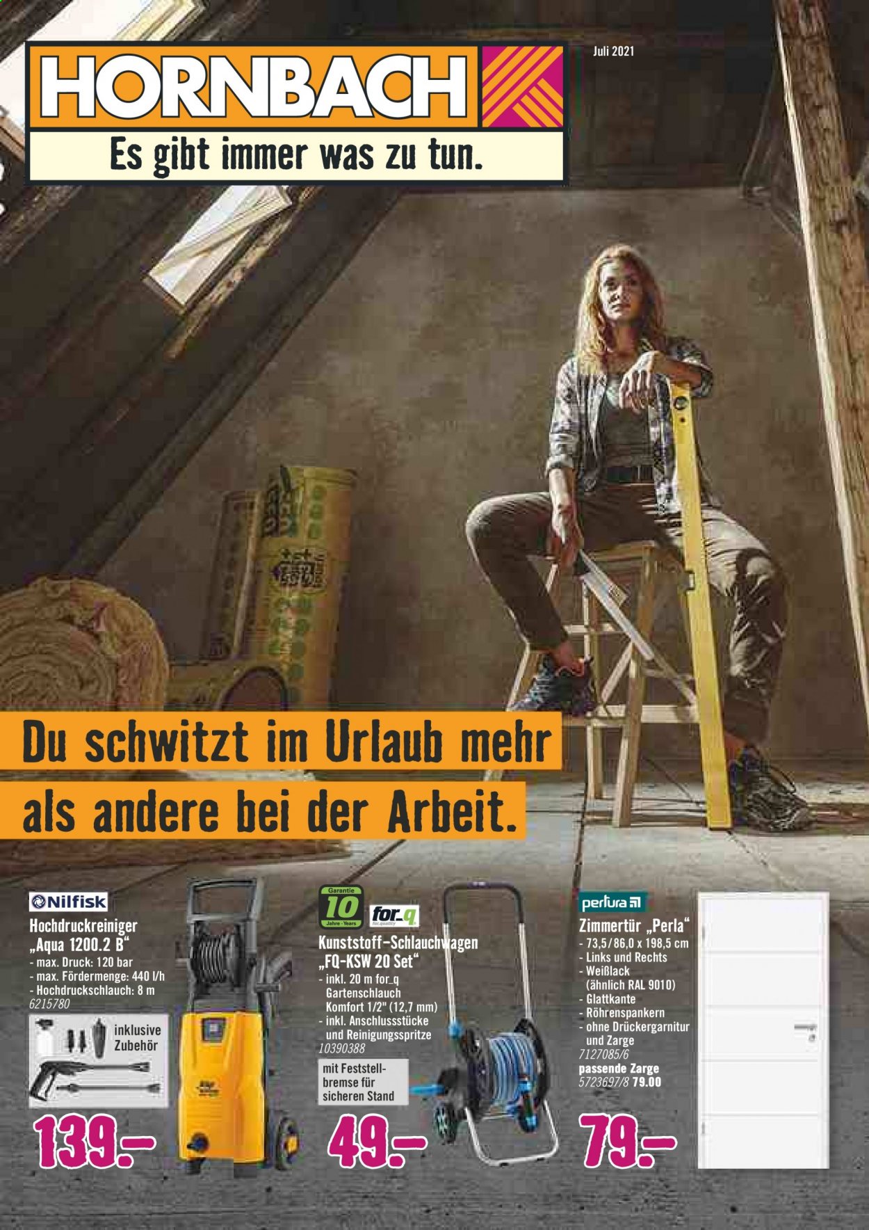 thumbnail - Prospekte Hornbach - 25.06.2021 - 29.07.2021 - Produkte in Aktion - Schlauchwagen, Hochdruckreiniger. Seite 1.