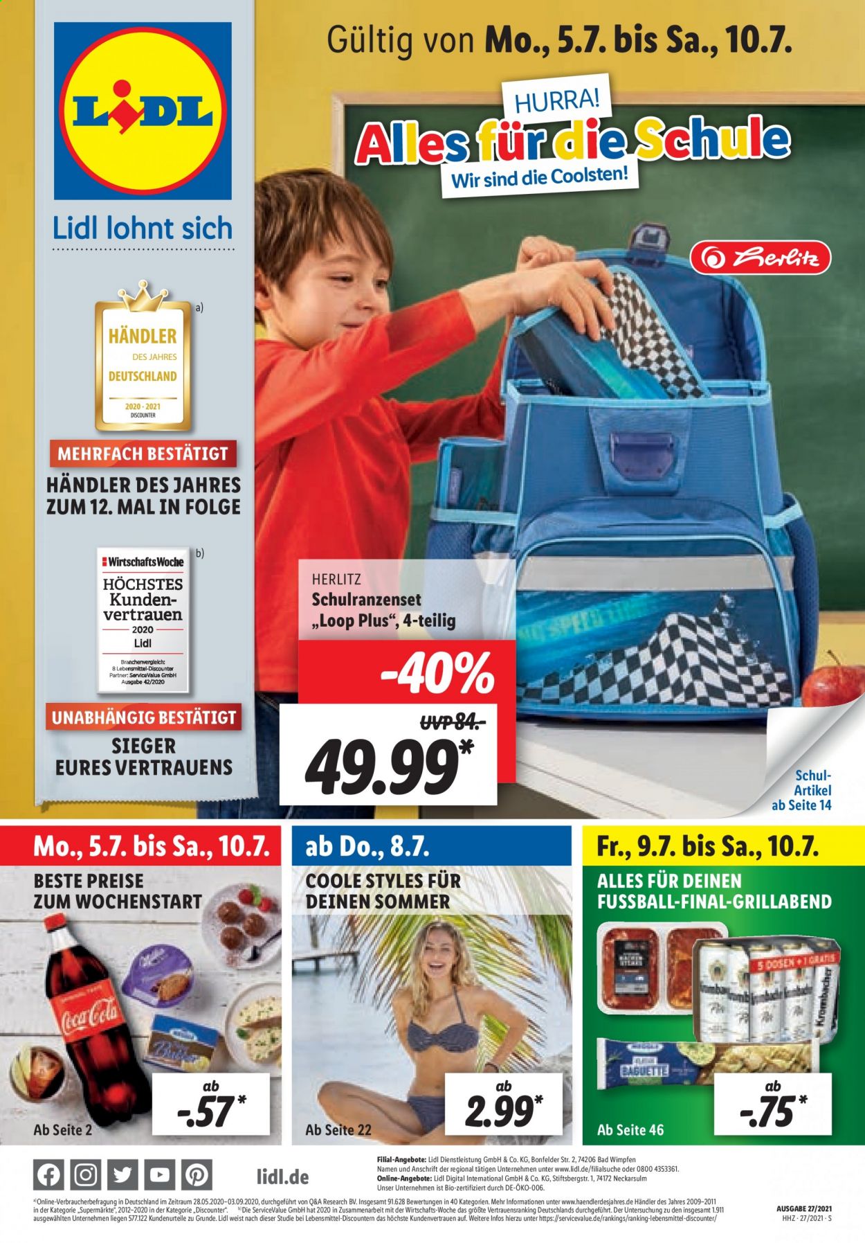 Lidl Prospekte  - 5.07.2021 - 10.07.2021. Seite 1