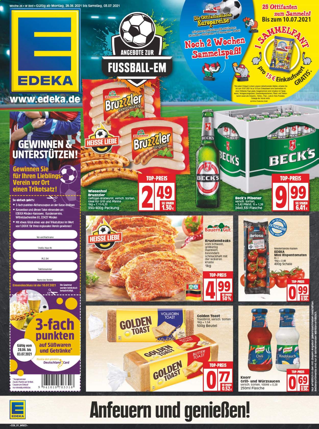 Edeka Prospekte  - 28.06.2021 - 3.07.2021. Seite 1