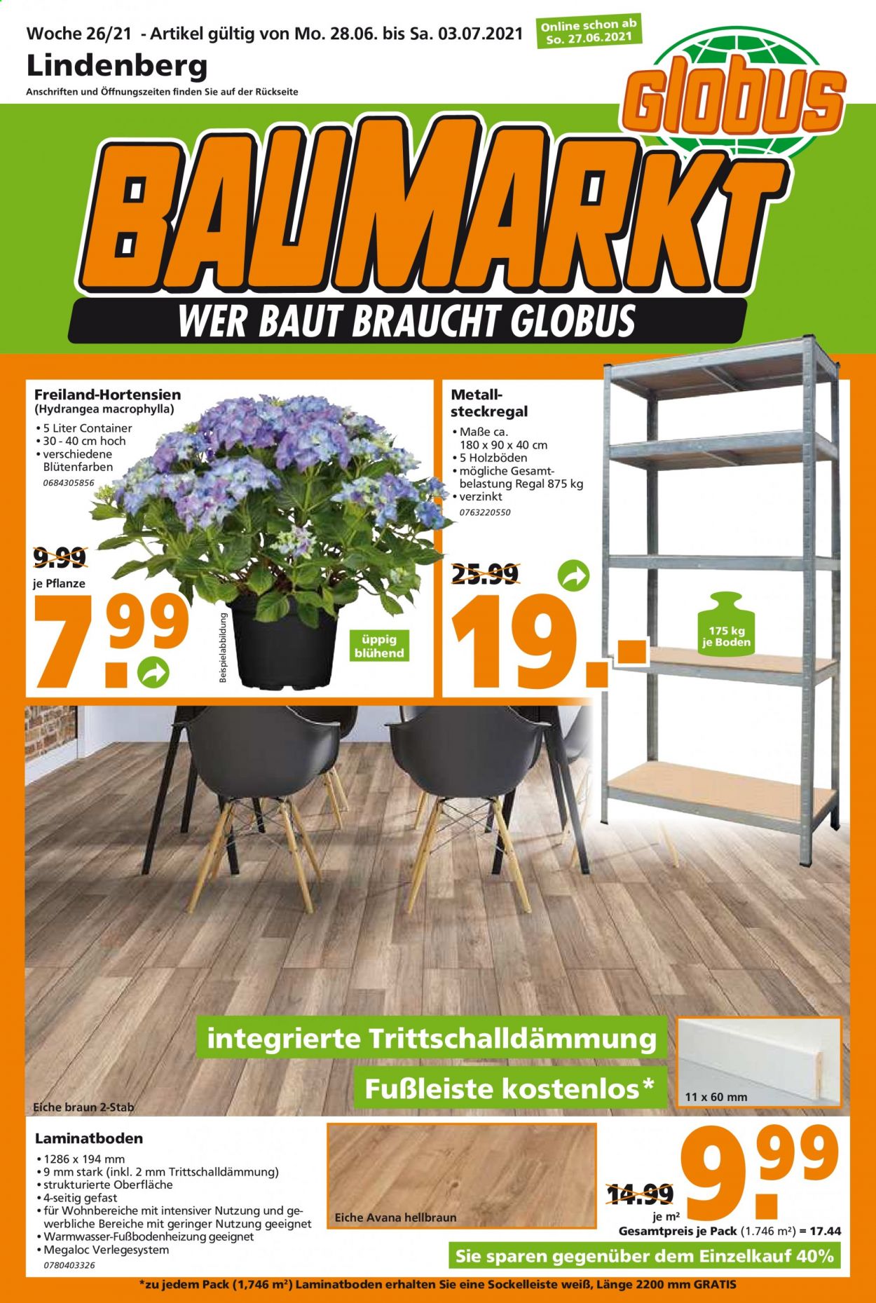 Globus Baumarkt Prospekte  - 28.06.2021 - 3.07.2021. Seite 1