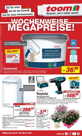 Prospekte toom Baumarkt - 3.7.2021 - 9.7.2021.