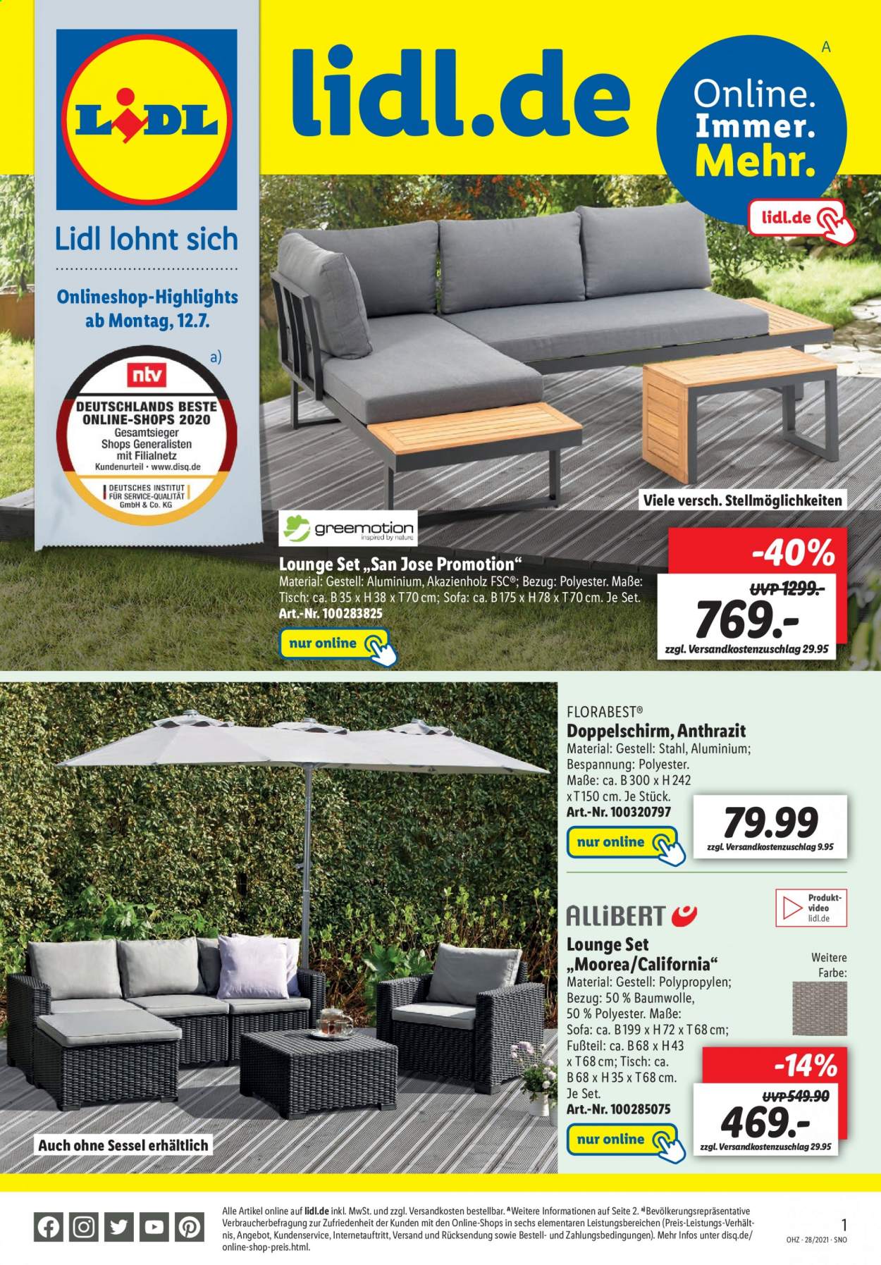 Lidl Prospekte  - 12.07.2021 - 18.07.2021. Seite 1