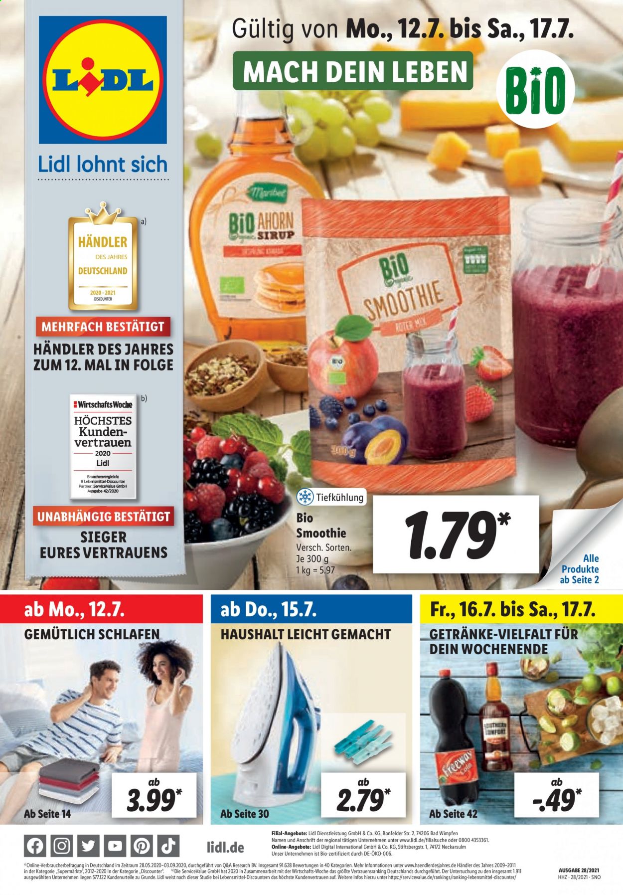 Lidl Prospekte  - 12.07.2021 - 17.07.2021. Seite 1