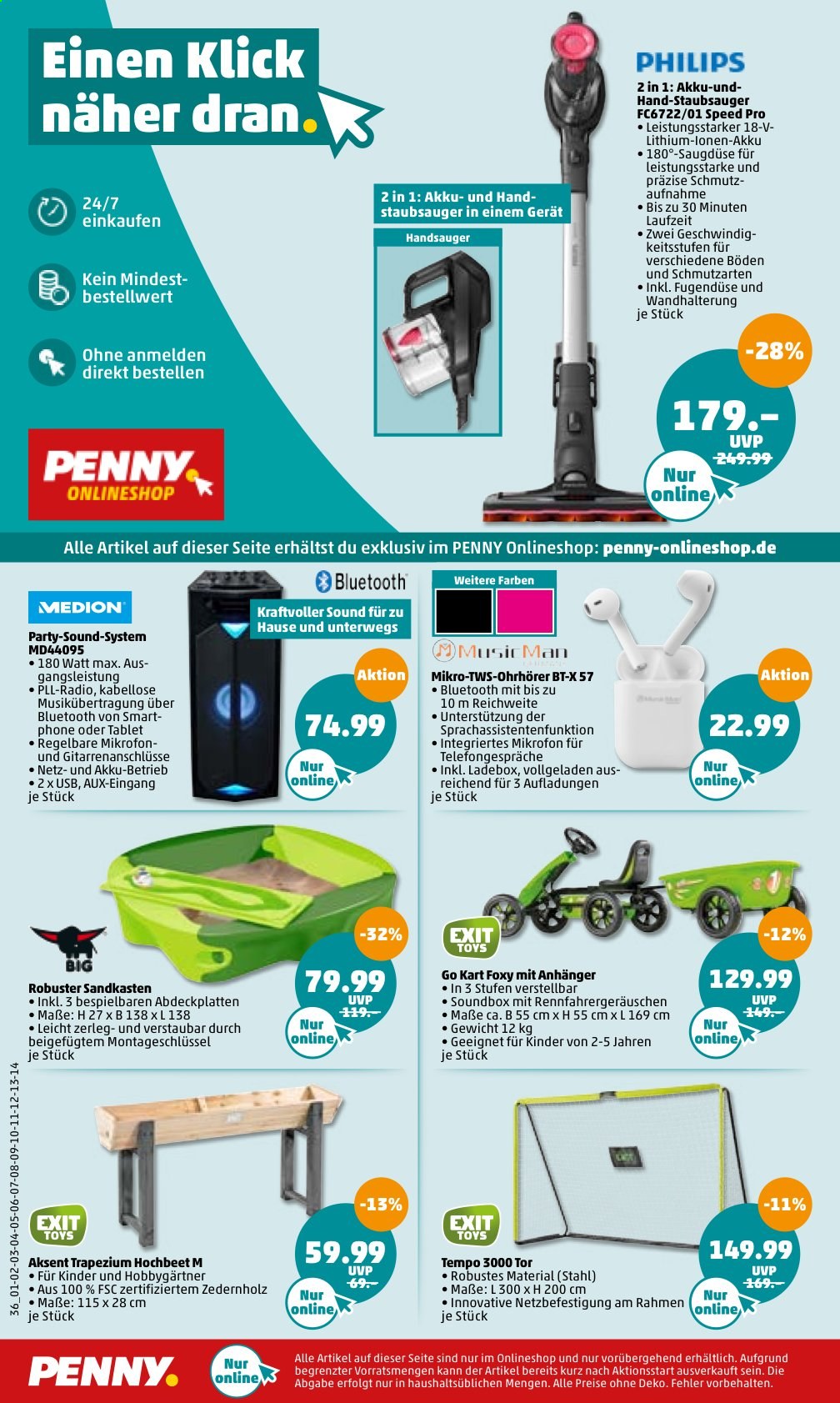thumbnail - Prospekte Penny - 5.07.2021 - 10.07.2021 - Produkte in Aktion - Philips, Medion, Lithium-Ionen-Akku, Anhänger, Sandkasten. Seite 24.