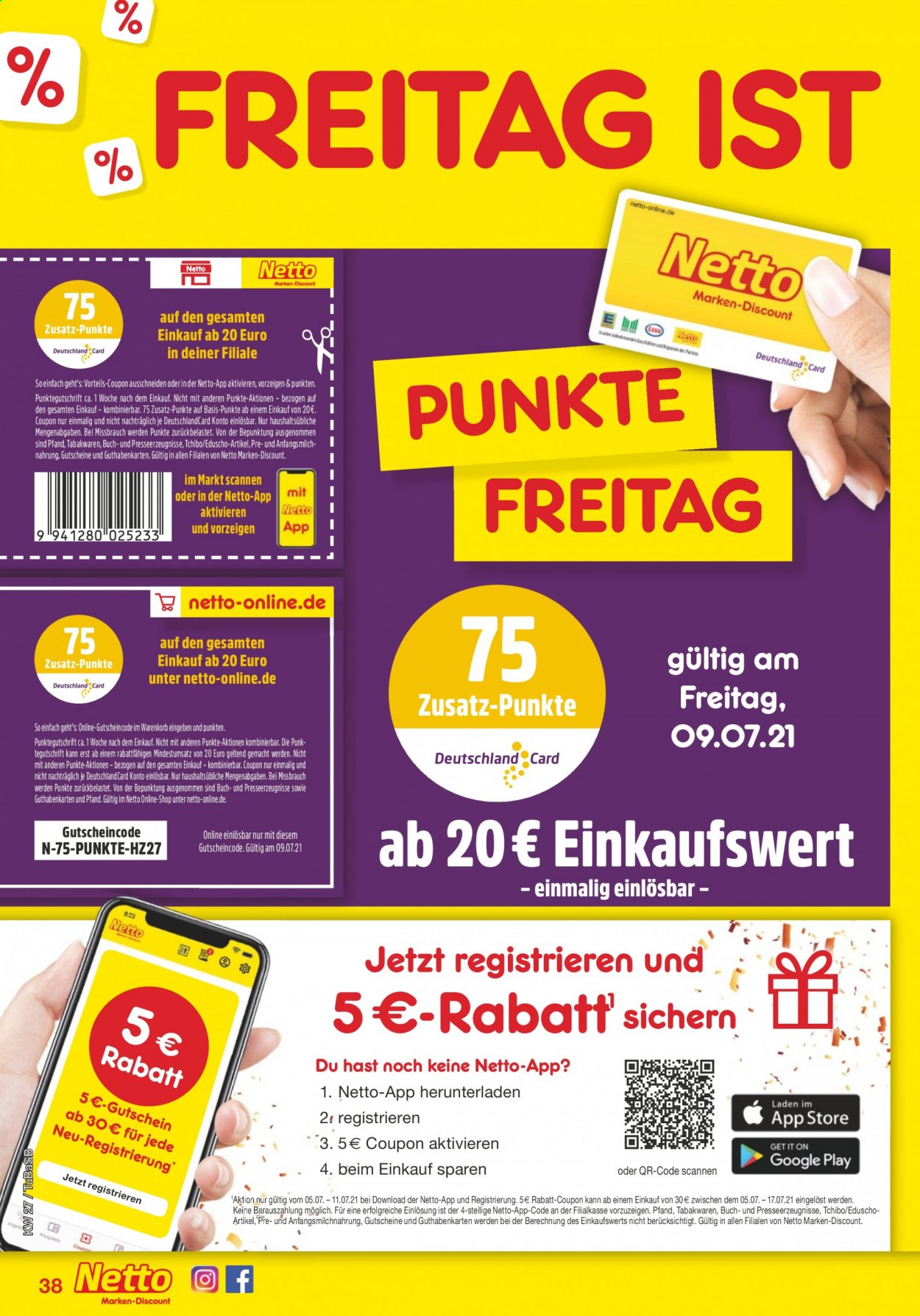 Netto Marken-Discount Prospekte  - 5.07.2021 - 10.07.2021. Seite 38