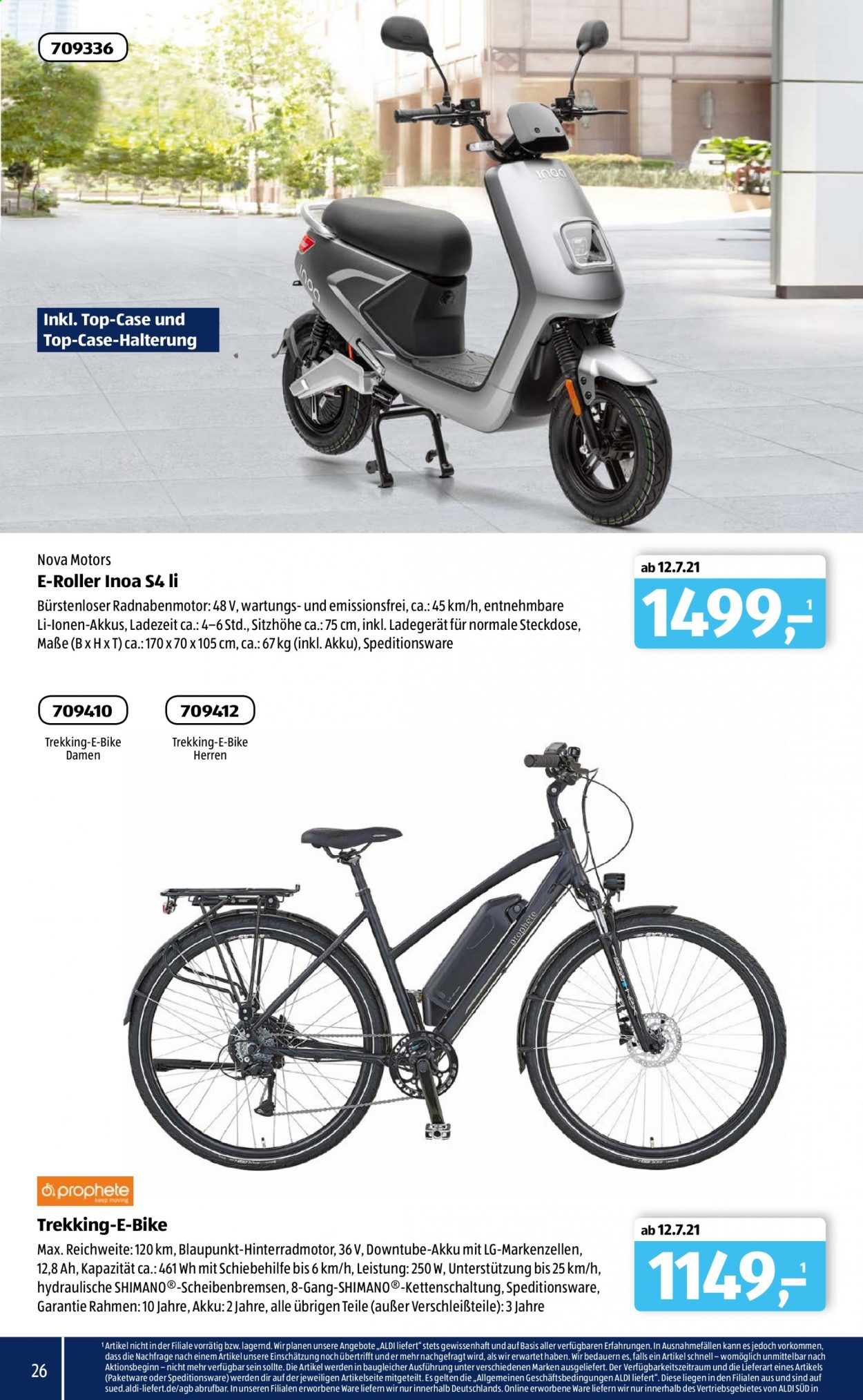 thumbnail - Prospekte ALDI SÜD - Produkte in Aktion - LG, E-Bike, Roller. Seite 26.