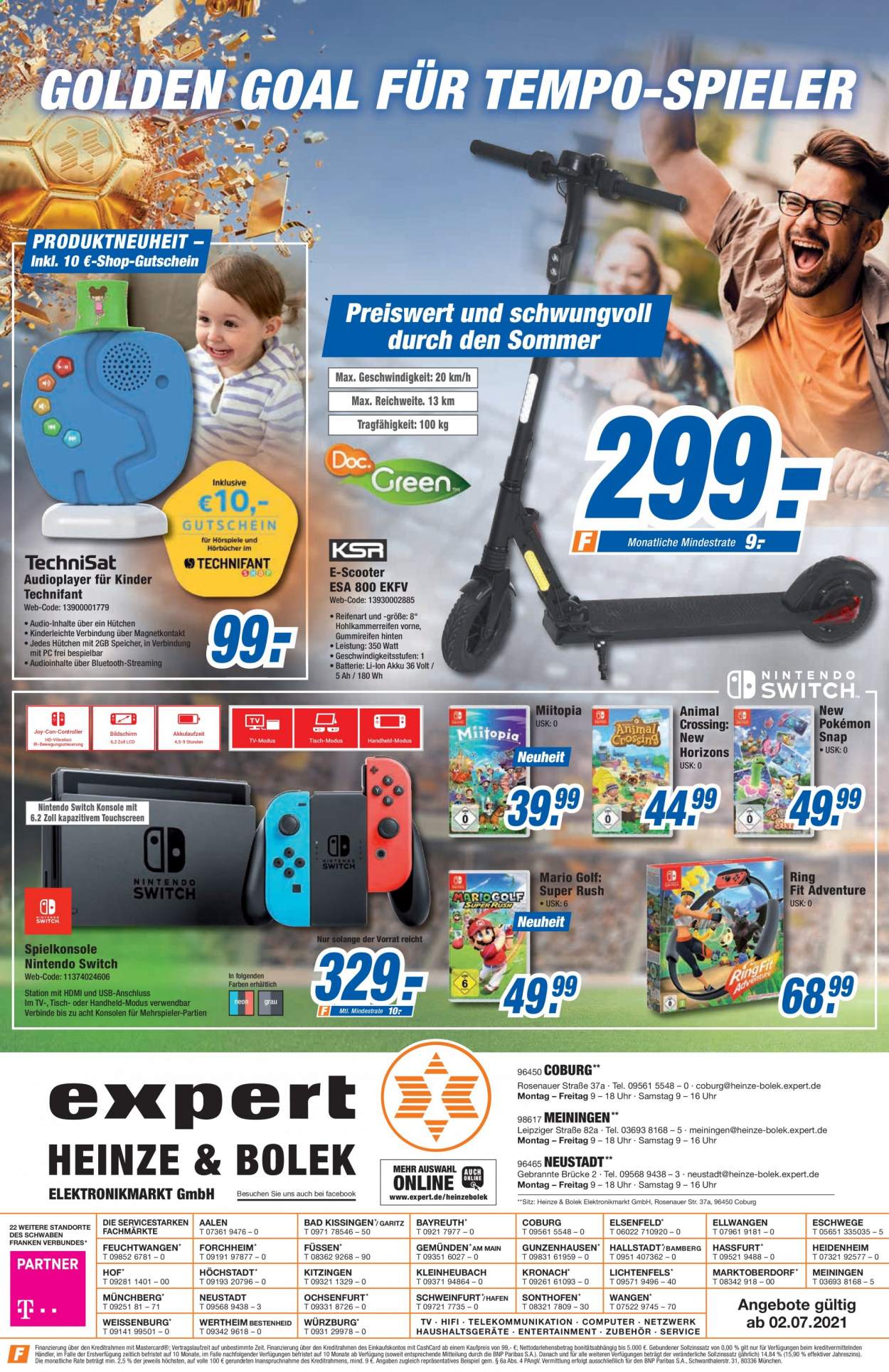 thumbnail - Prospekte Expert - 2.07.2021 - 10.07.2021 - Produkte in Aktion - Nintendo, Spielkonsole, Nintendo Switch, Spielkonsole Spiel, Elektroroller. Seite 12.
