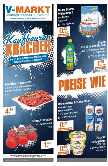 Prospekte V-Markt - 15.7.2021 - 21.7.2021.