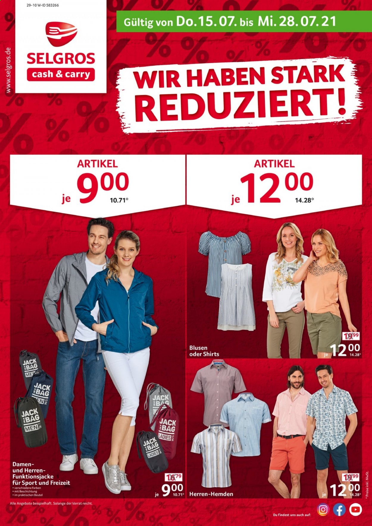 Selgros Prospekte  - 15.07.2021 - 28.07.2021. Seite 1