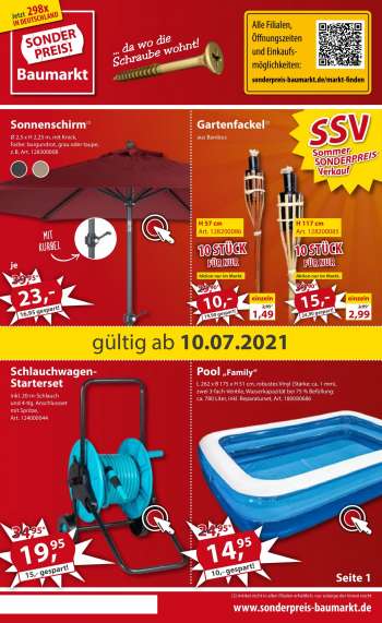 Prospekte Sonderpreis-Baumarkt - 10.7.2021 - 16.7.2021.