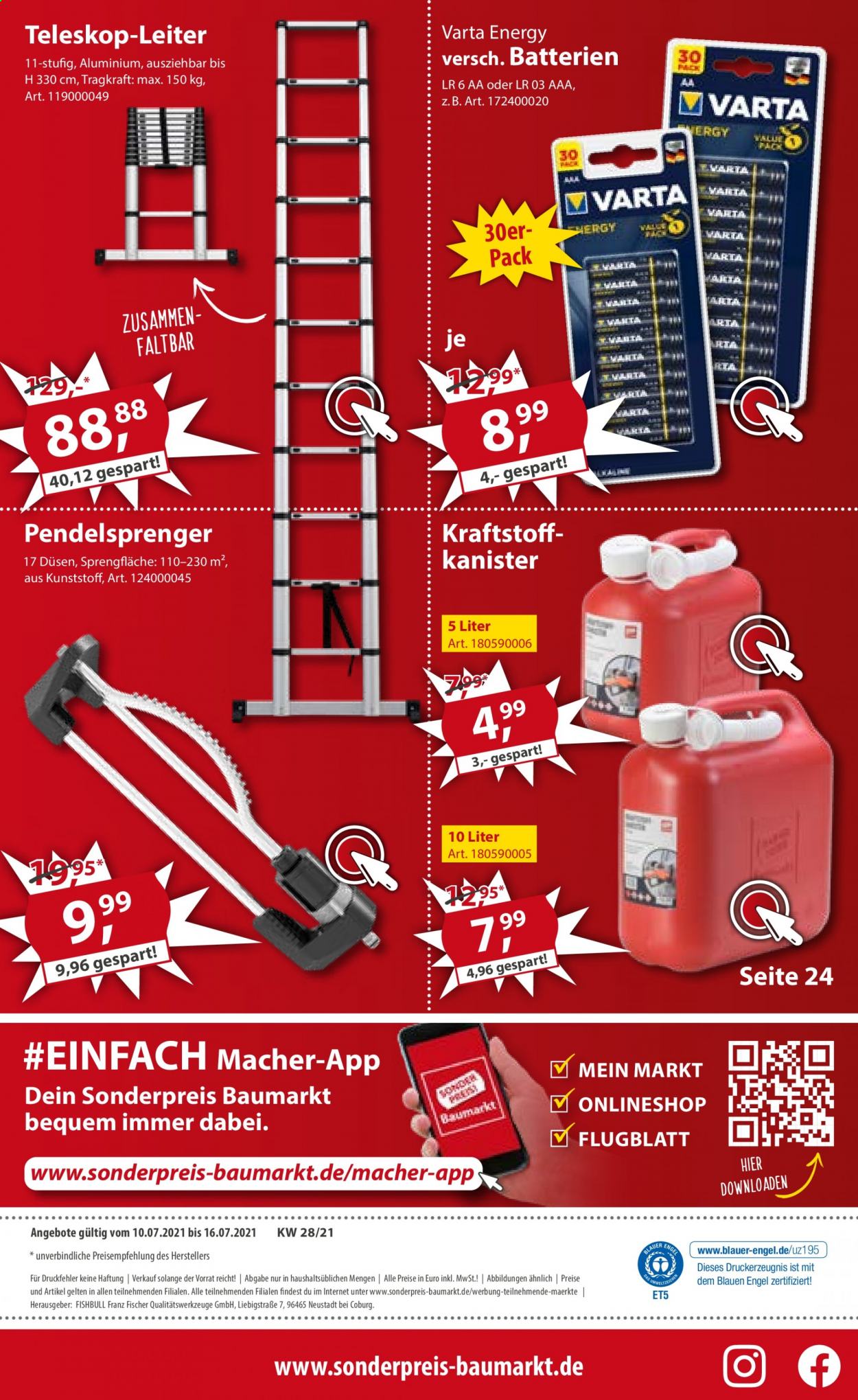 Sonderpreis-Baumarkt Prospekte  - 10.07.2021 - 16.07.2021. Seite 24
